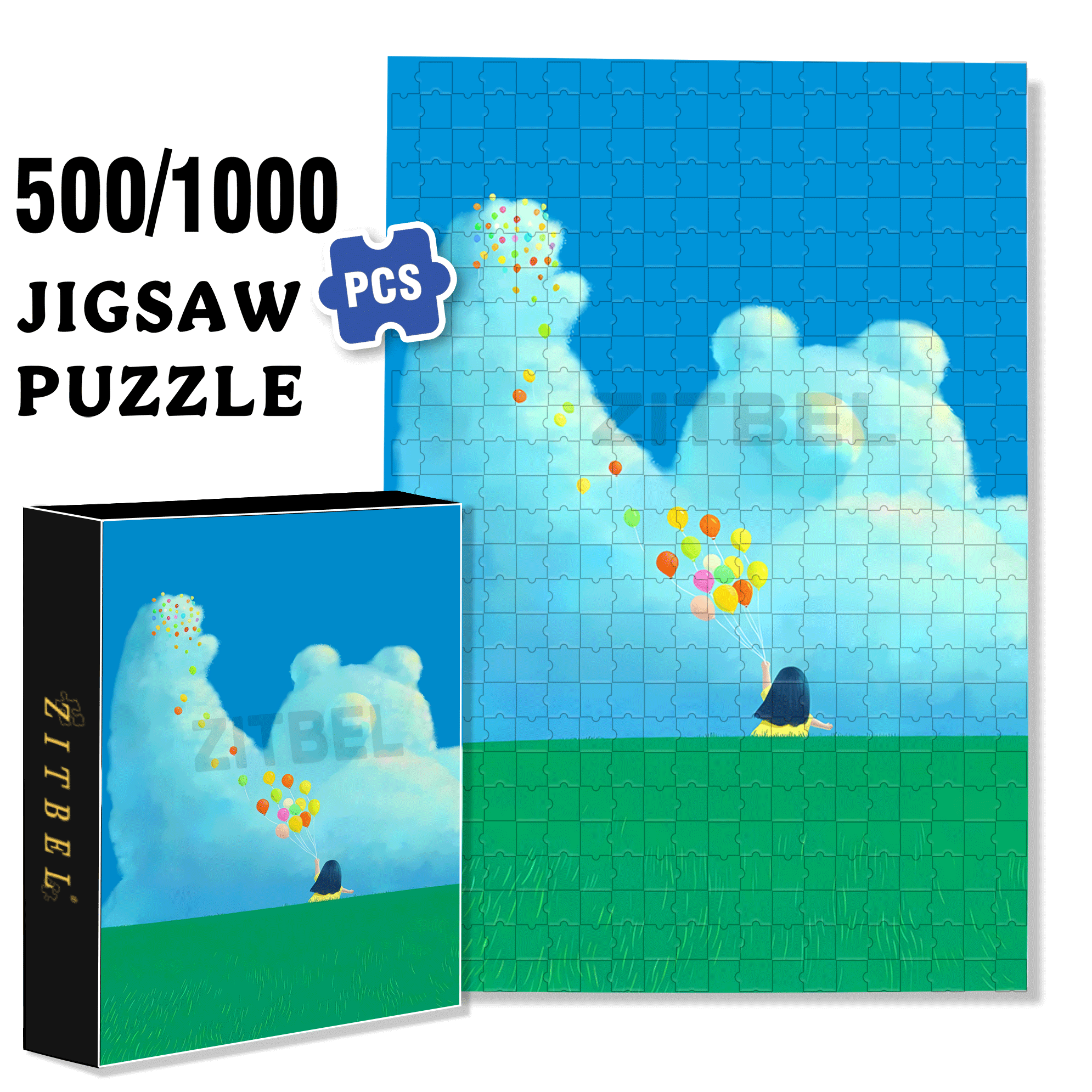 Cloud Knows 500pcs/1000pcs Jigsaw Puzzle, Scratch-Resistant, Interactive Family Game & Brain-Boosting DIY Decor, Perfect for Halloween, Christmas & New Year Gifts, Family Puzzle Game