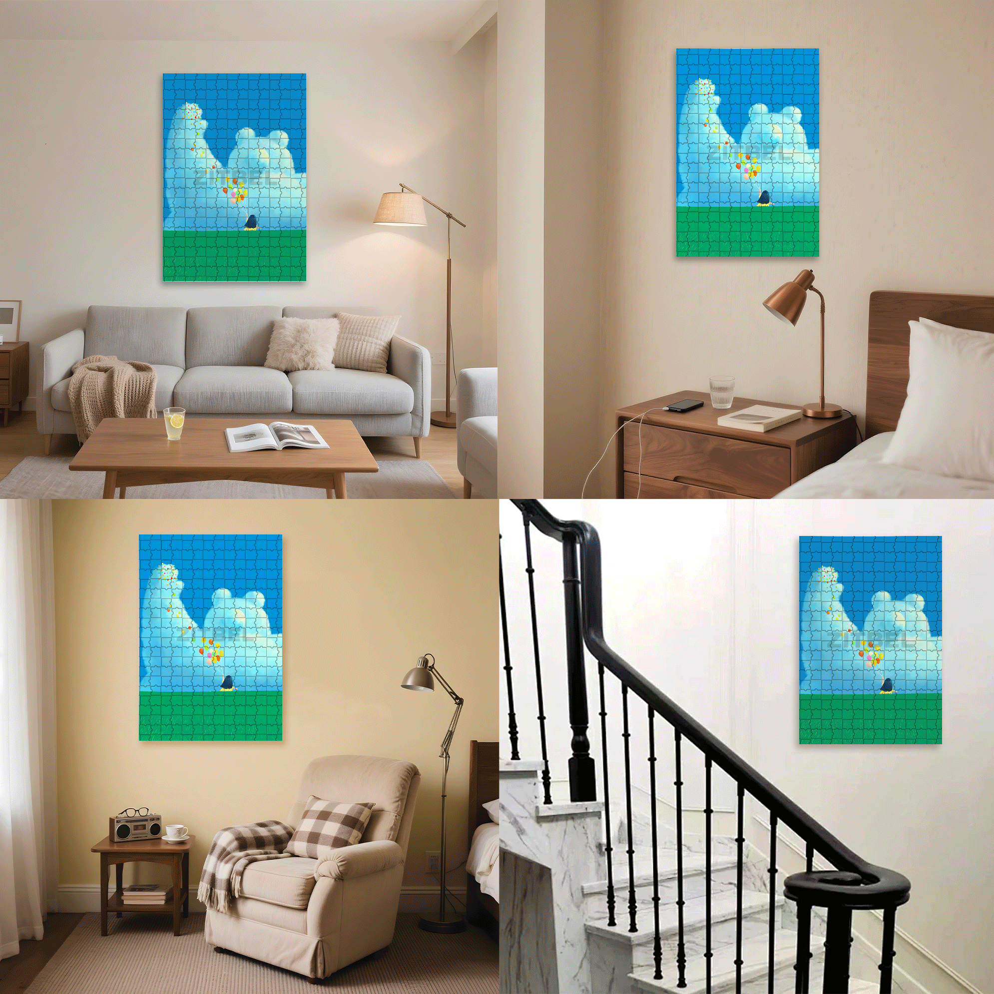 Cloud Knows 500pcs/1000pcs Jigsaw Puzzle, Scratch-Resistant, Interactive Family Game & Brain-Boosting DIY Decor, Perfect for Halloween, Christmas & New Year Gifts, Family Puzzle Game