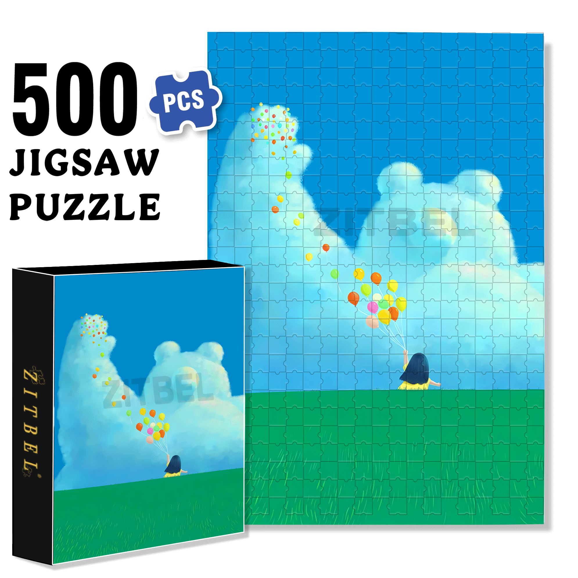 Cloud Knows 500pcs/1000pcs Jigsaw Puzzle, Scratch-Resistant, Interactive Family Game & Brain-Boosting DIY Decor, Perfect for Halloween, Christmas & New Year Gifts, Family Puzzle Game