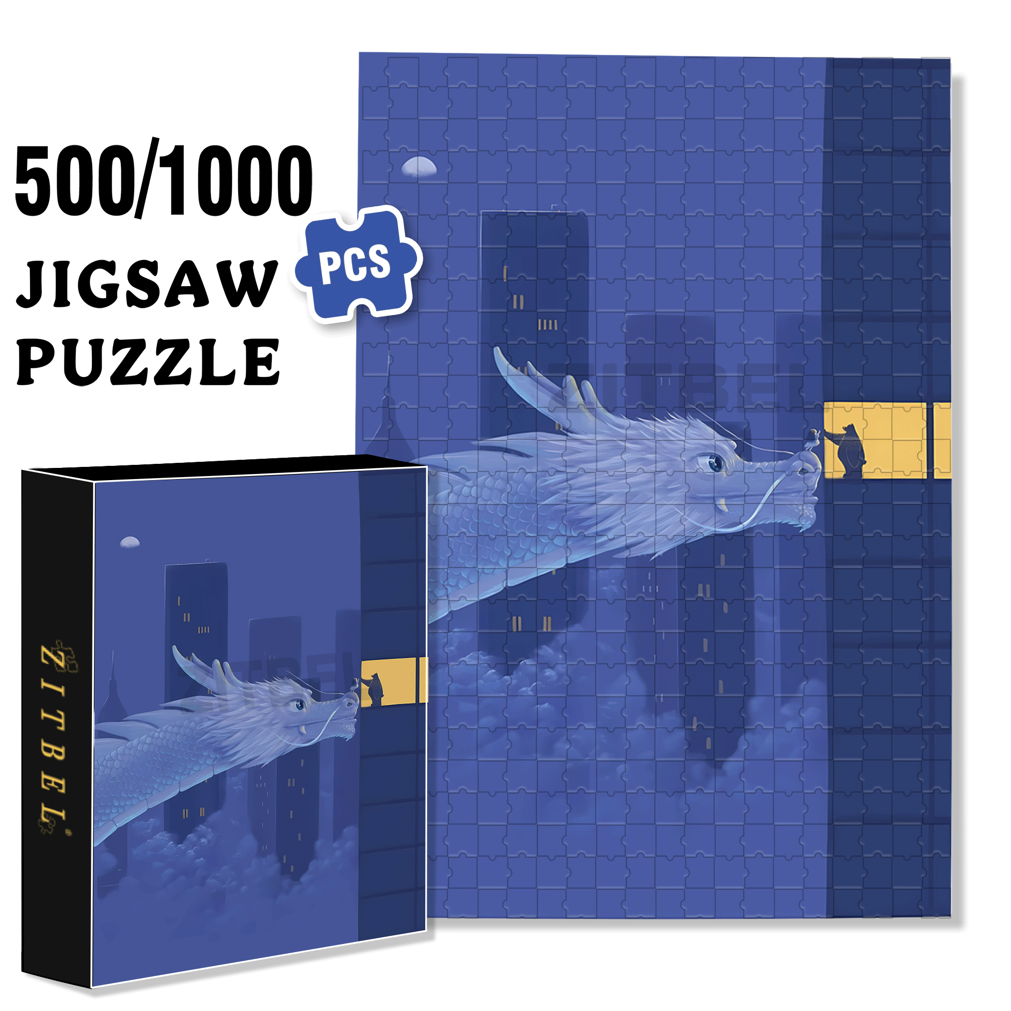 I Miss U 500pcs/1000pcs Jigsaw Puzzle, Scratch-Resistant, Interactive Family Game & Brain-Boosting DIY Decor, Perfect for Halloween, Christmas & New Year Gifts, Family Puzzle Game