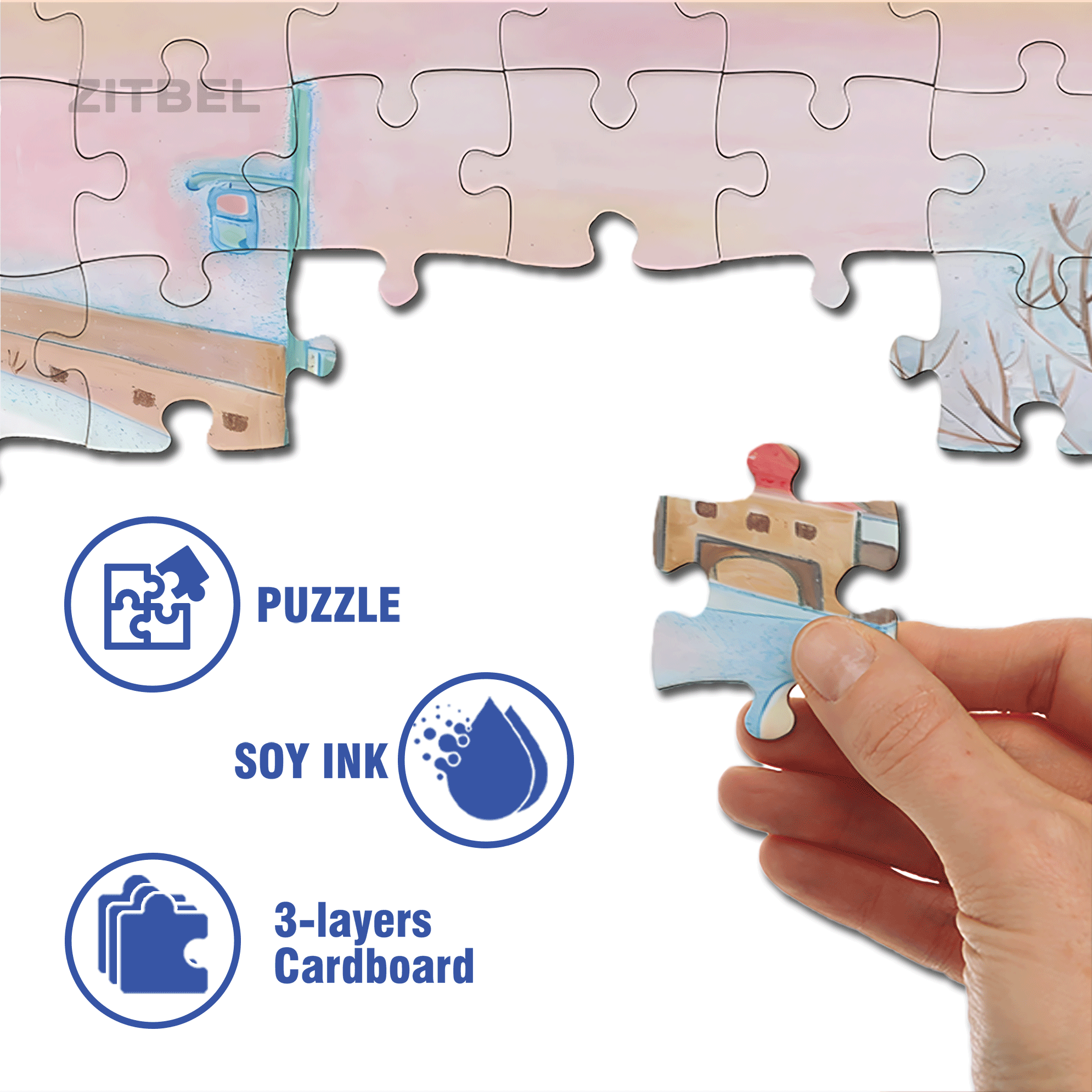 Ice Cream Hut 500pcs/1000pcs Jigsaw Puzzle, Scratch-Resistant, Interactive Family Game & Brain-Boosting DIY Decor, Perfect for Halloween, Christmas & New Year Gifts, Family Puzzle Game
