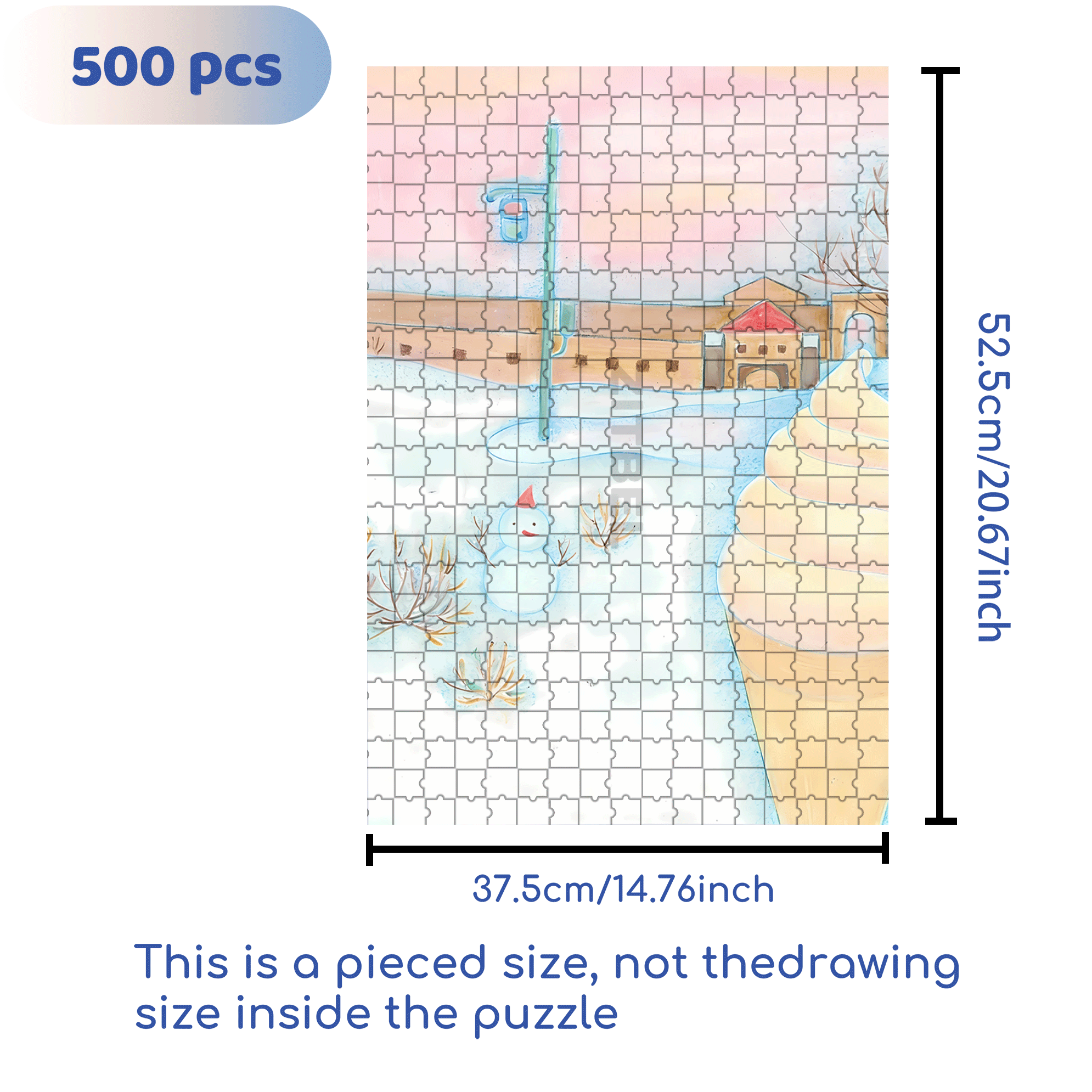 Ice Cream Hut 500pcs/1000pcs Jigsaw Puzzle, Scratch-Resistant, Interactive Family Game & Brain-Boosting DIY Decor, Perfect for Halloween, Christmas & New Year Gifts, Family Puzzle Game