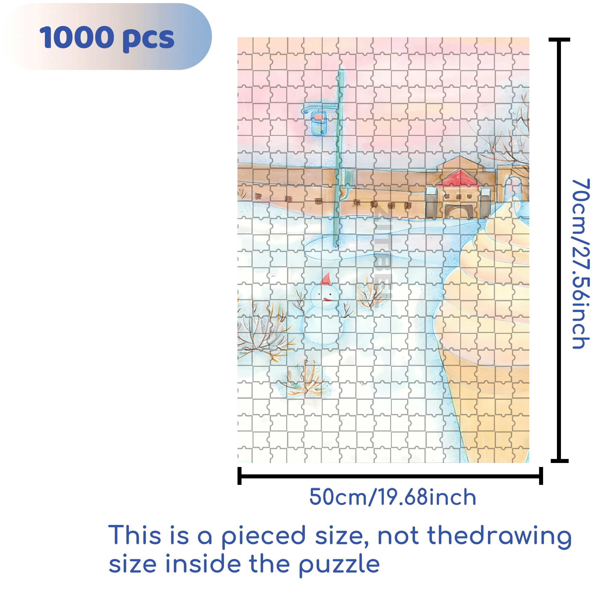 Ice Cream Hut 500pcs/1000pcs Jigsaw Puzzle, Scratch-Resistant, Interactive Family Game & Brain-Boosting DIY Decor, Perfect for Halloween, Christmas & New Year Gifts, Family Puzzle Game