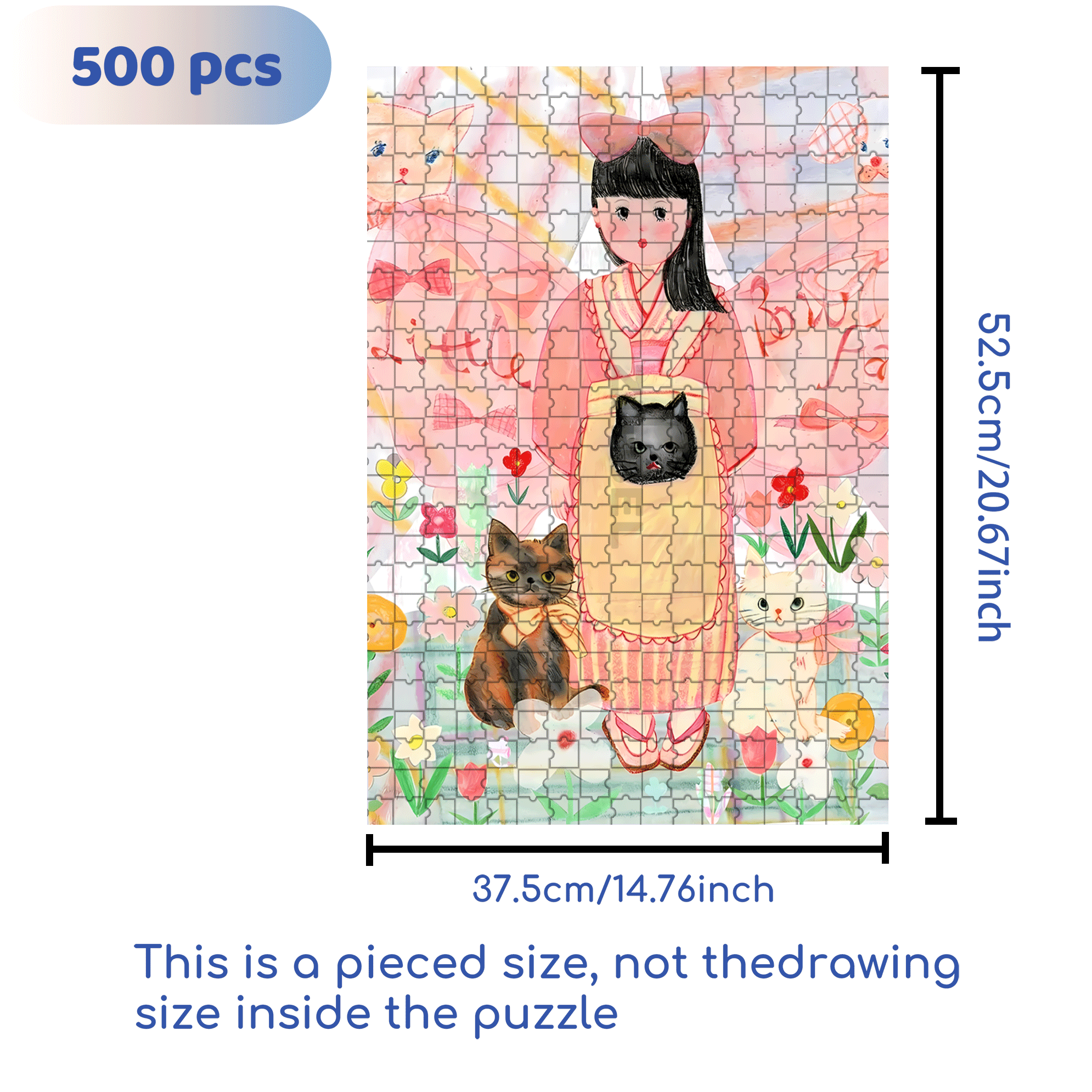 Little Bow Fairy 500pcs/1000pcs Jigsaw Puzzle, Scratch-Resistant, Interactive Family Game & Brain-Boosting DIY Decor, Perfect for Halloween, Christmas & New Year Gifts, Family Puzzle Game
