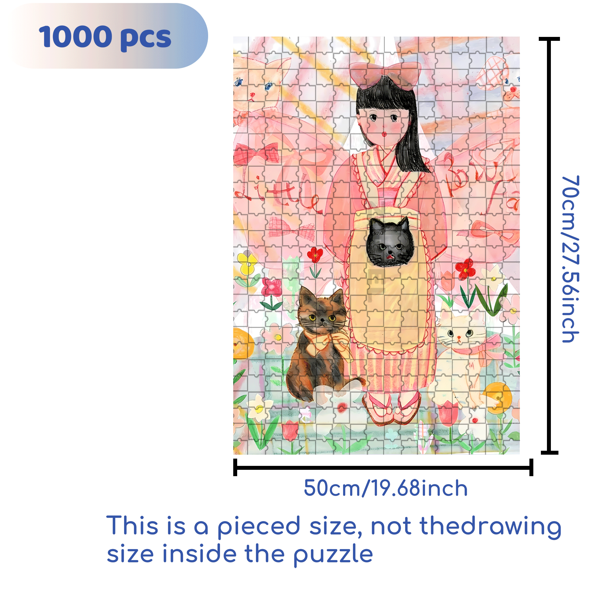 Little Bow Fairy 500pcs/1000pcs Jigsaw Puzzle, Scratch-Resistant, Interactive Family Game & Brain-Boosting DIY Decor, Perfect for Halloween, Christmas & New Year Gifts, Family Puzzle Game