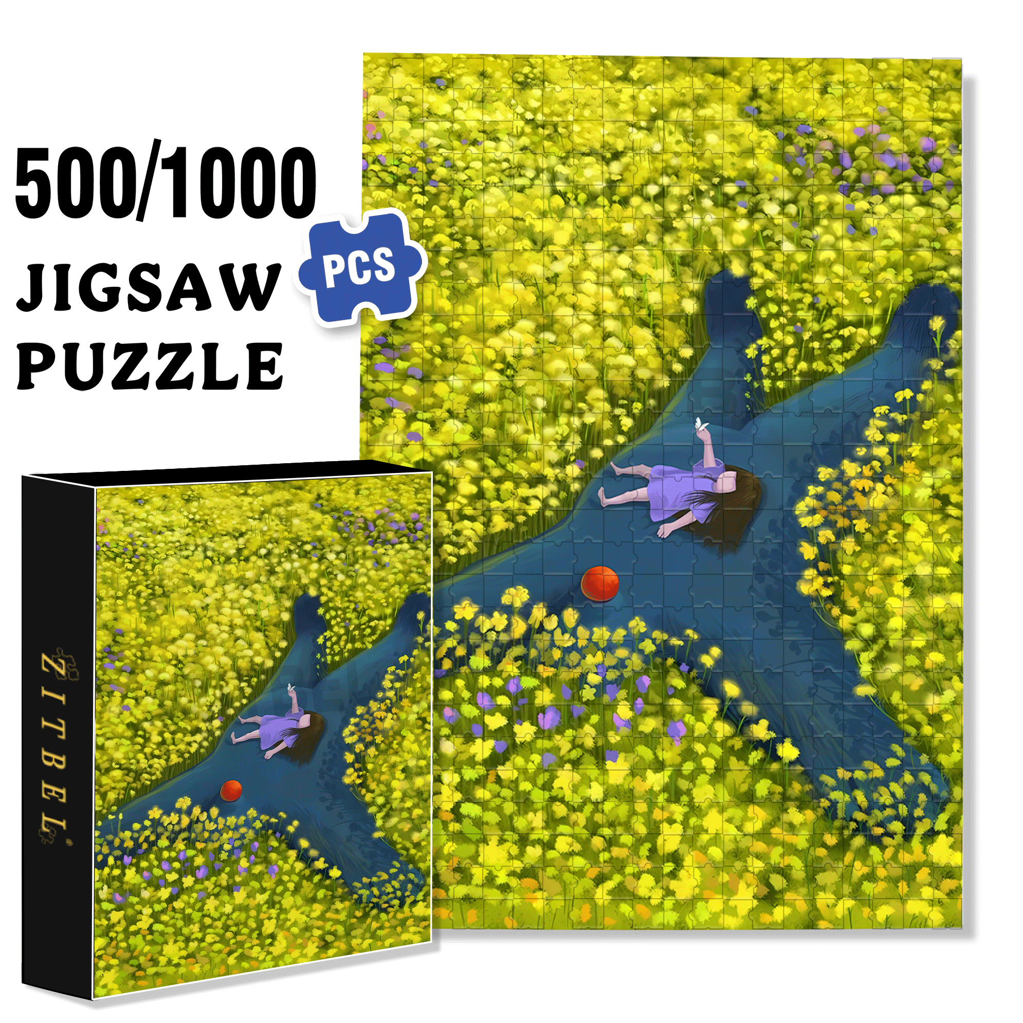 Lying Spring 500pcs/1000pcs Jigsaw Puzzle, Scratch-Resistant, Interactive Family Game & Brain-Boosting DIY Decor, Perfect for Halloween, Christmas & New Year Gifts, Family Puzzle Game