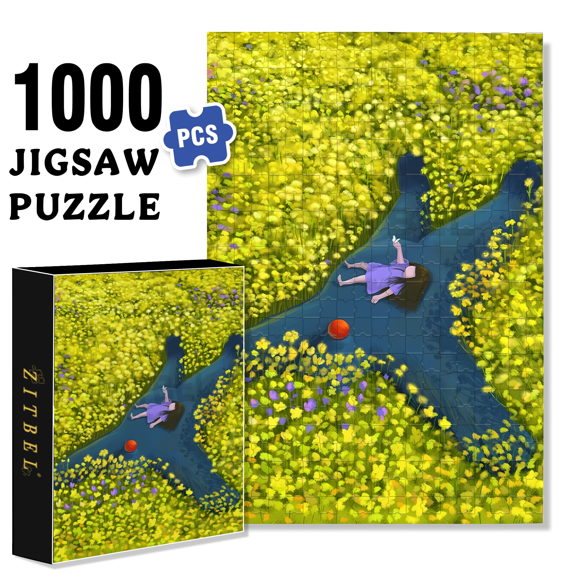 Lying Spring 500pcs/1000pcs Jigsaw Puzzle, Scratch-Resistant, Interactive Family Game & Brain-Boosting DIY Decor, Perfect for Halloween, Christmas & New Year Gifts, Family Puzzle Game