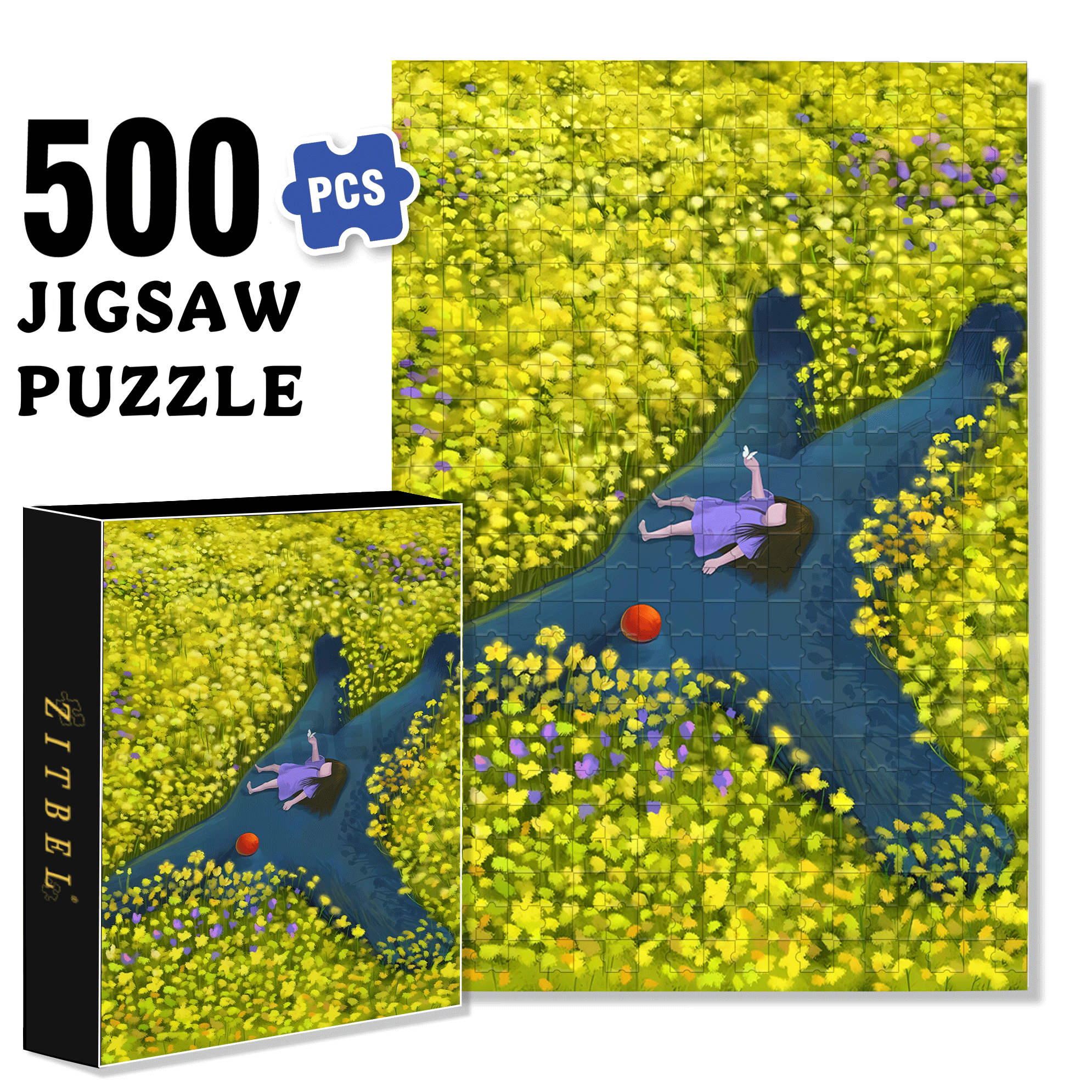 Lying Spring 500pcs/1000pcs Jigsaw Puzzle, Scratch-Resistant, Interactive Family Game & Brain-Boosting DIY Decor, Perfect for Halloween, Christmas & New Year Gifts, Family Puzzle Game