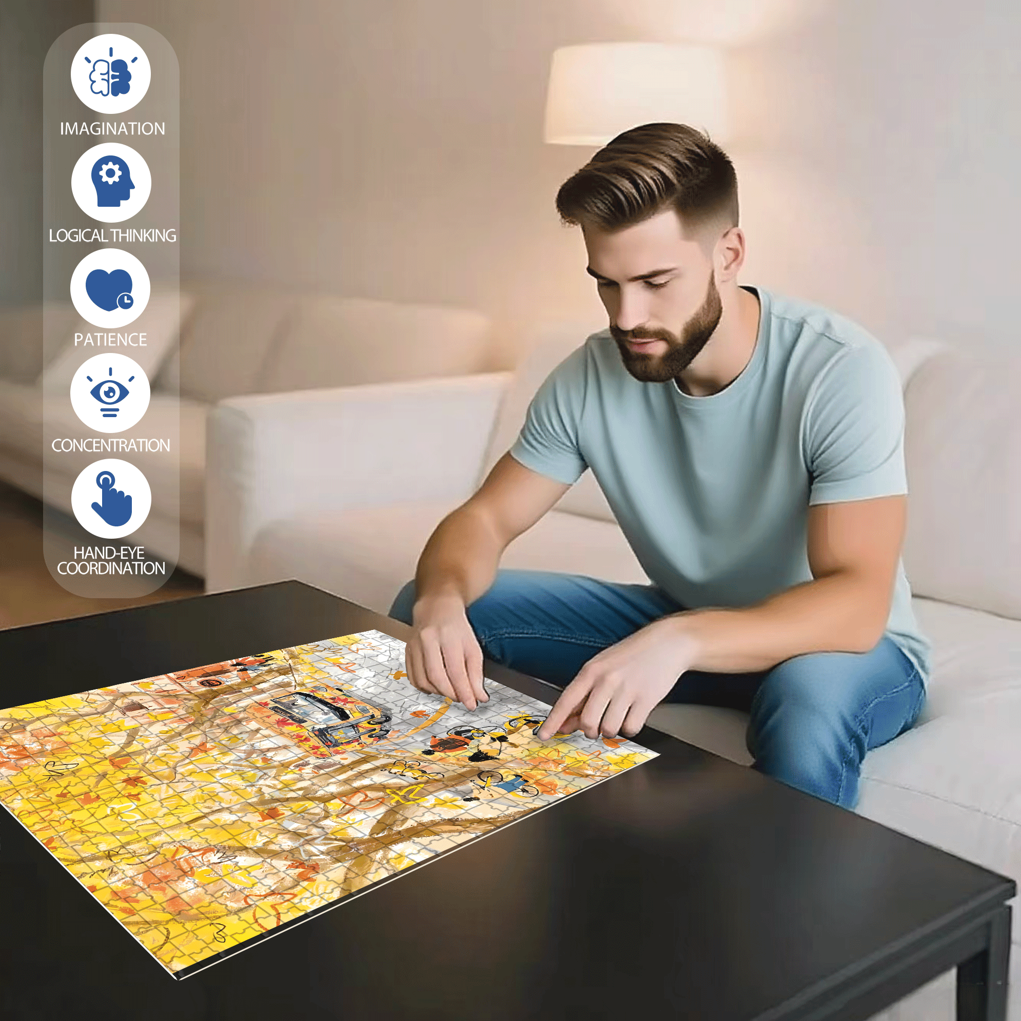 My Autumn Album 2 500pcs/1000pcs Jigsaw Puzzle, Scratch-Resistant, Interactive Family Game & Brain-Boosting DIY Decor, Perfect for Halloween, Christmas & New Year Gifts, Family Puzzle Game