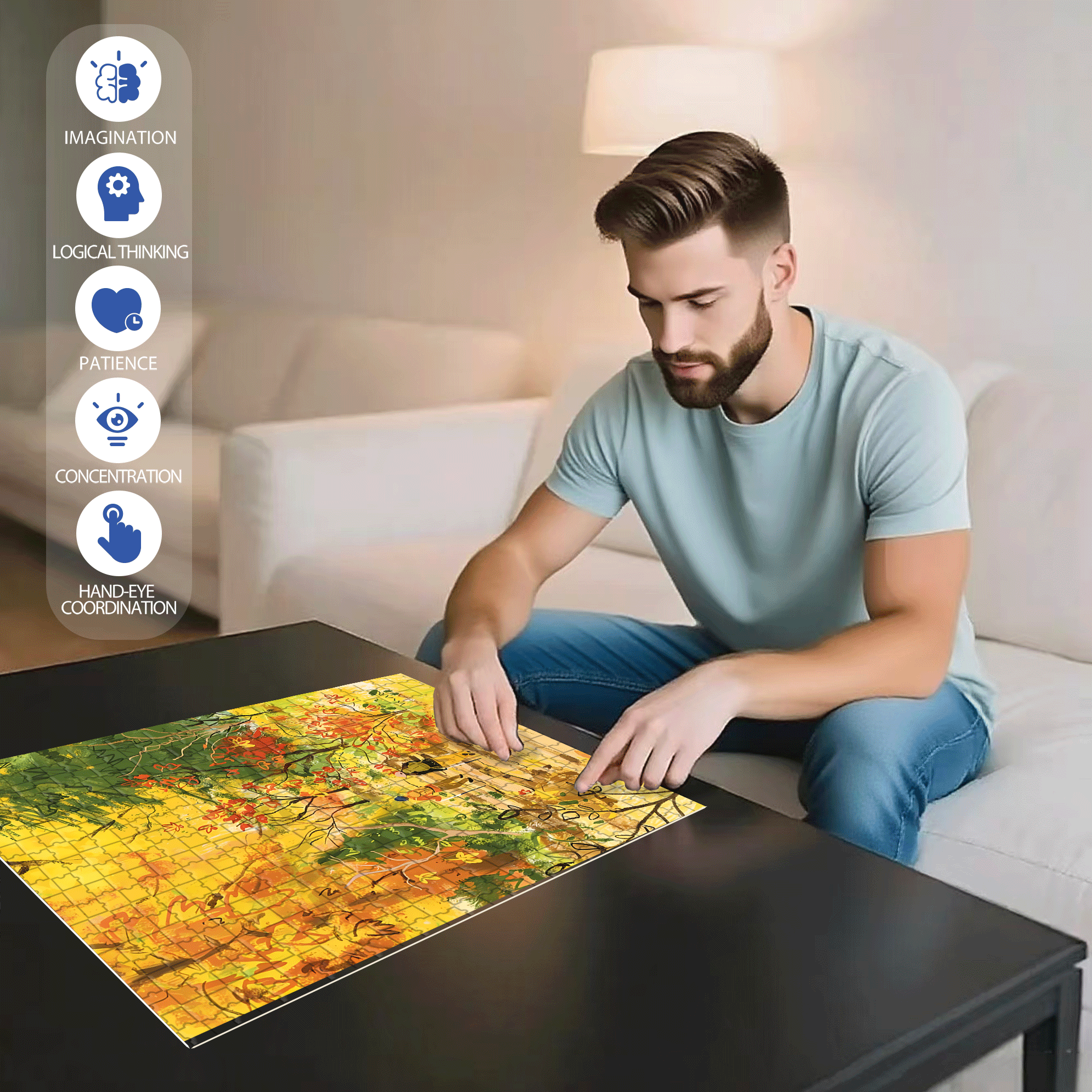 My Autumn Album 3 500pcs/1000pcs Jigsaw Puzzle, Scratch-Resistant, Interactive Family Game & Brain-Boosting DIY Decor, Perfect for Halloween, Christmas & New Year Gifts, Family Puzzle Game