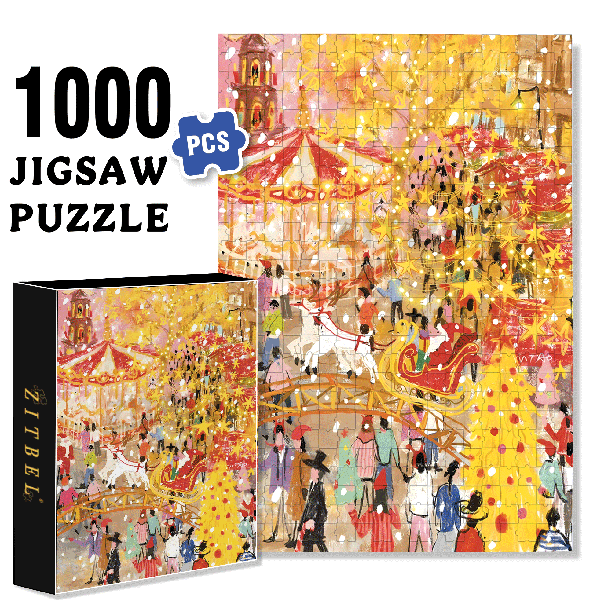 My Christmas Album 500pcs/1000pcs Jigsaw Puzzle, Scratch-Resistant, Interactive Family Game & Brain-Boosting DIY Decor, Perfect for Halloween, Christmas & New Year Gifts, Family Puzzle Game