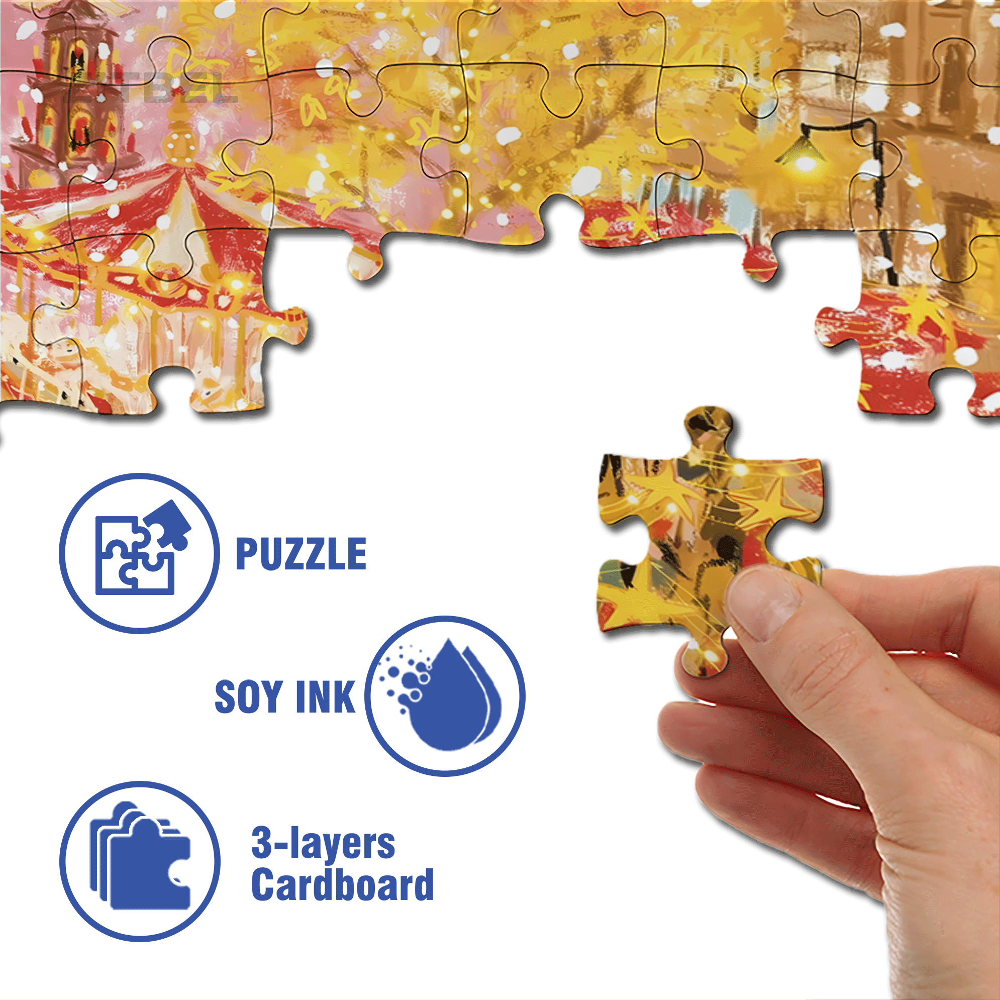 My Christmas Album 500pcs/1000pcs Jigsaw Puzzle, Scratch-Resistant, Interactive Family Game & Brain-Boosting DIY Decor, Perfect for Halloween, Christmas & New Year Gifts, Family Puzzle Game