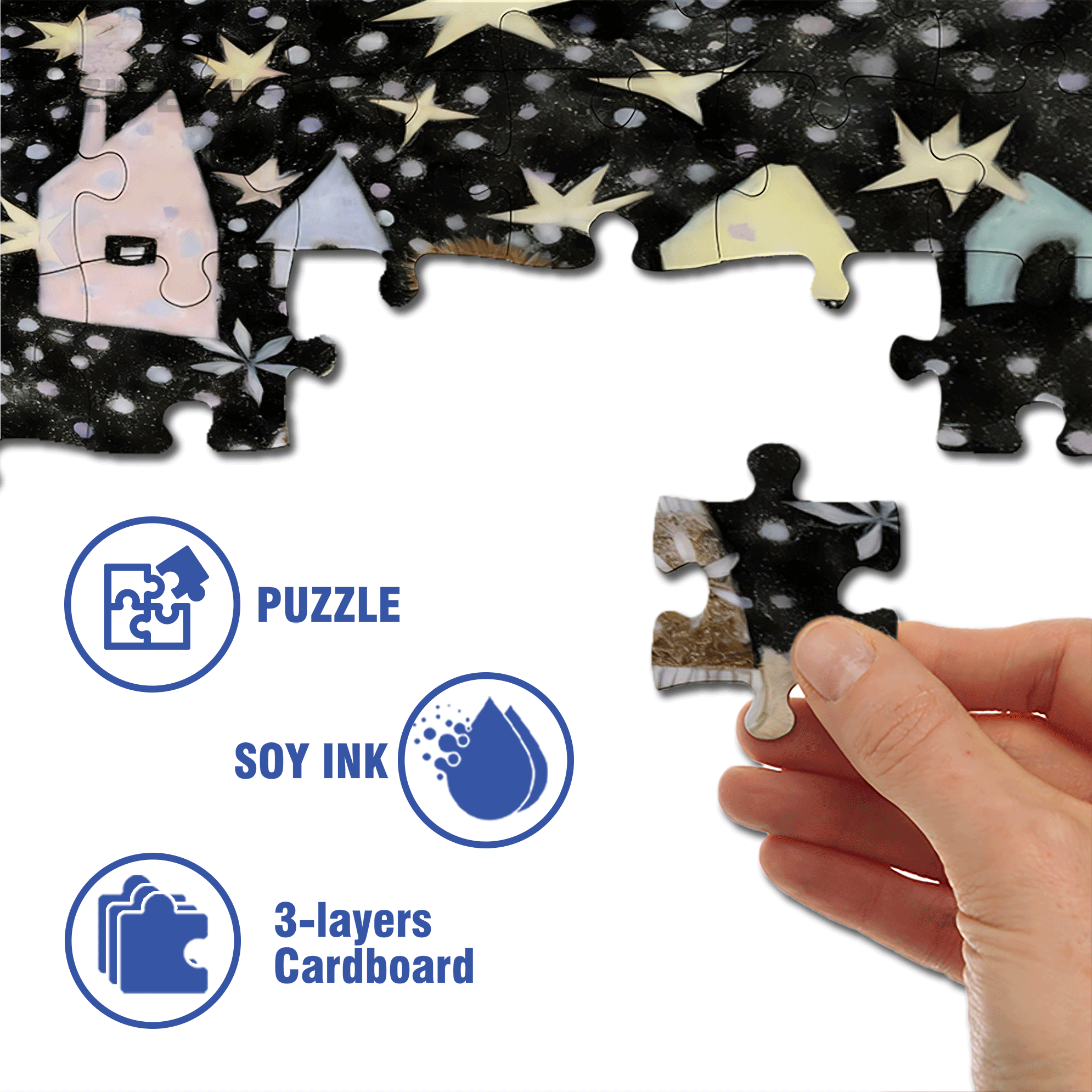 Night Of Snow 500pcs/1000pcs Jigsaw Puzzle, Scratch-Resistant, Interactive Family Game & Brain-Boosting DIY Decor, Perfect for Halloween, Christmas & New Year Gifts, Family Puzzle Game