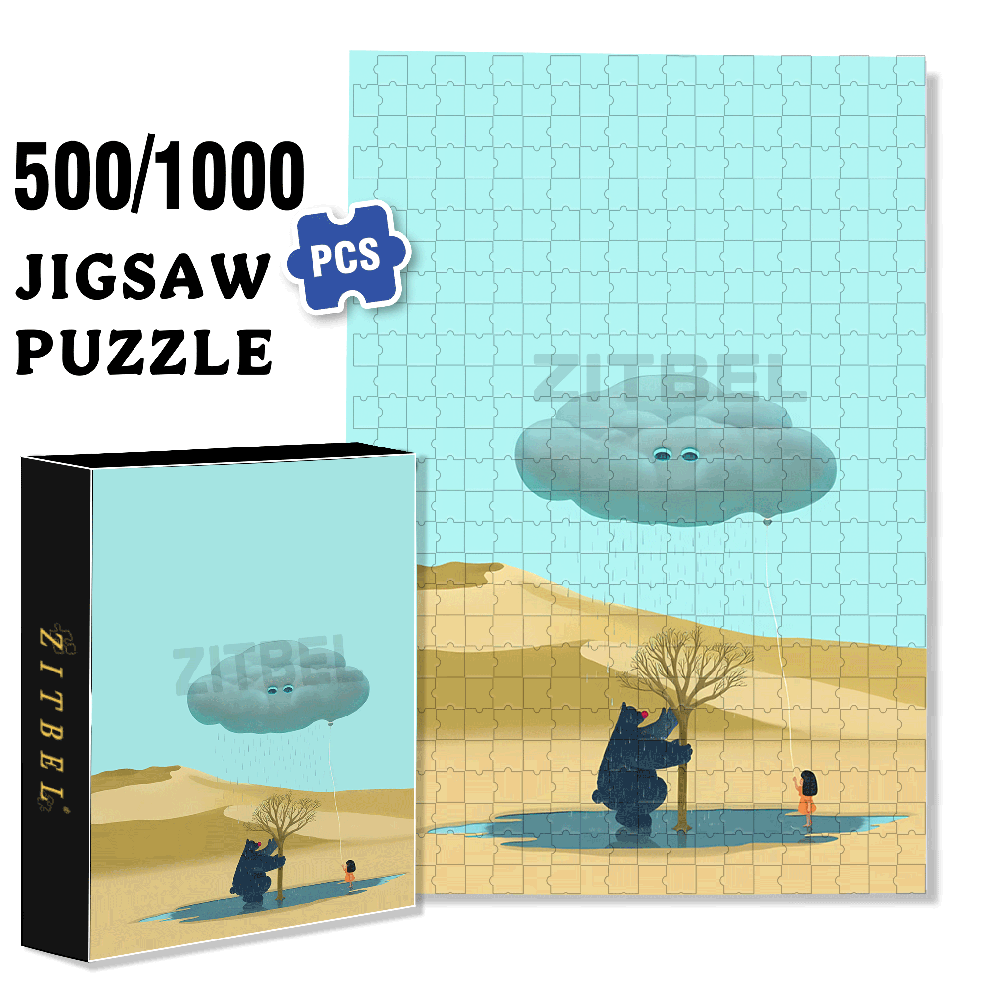 OASIS 500pcs/1000pcs Jigsaw Puzzle, Scratch-Resistant, Interactive Family Game & Brain-Boosting DIY Decor, Perfect for Halloween, Christmas & New Year Gifts, Family Puzzle Game