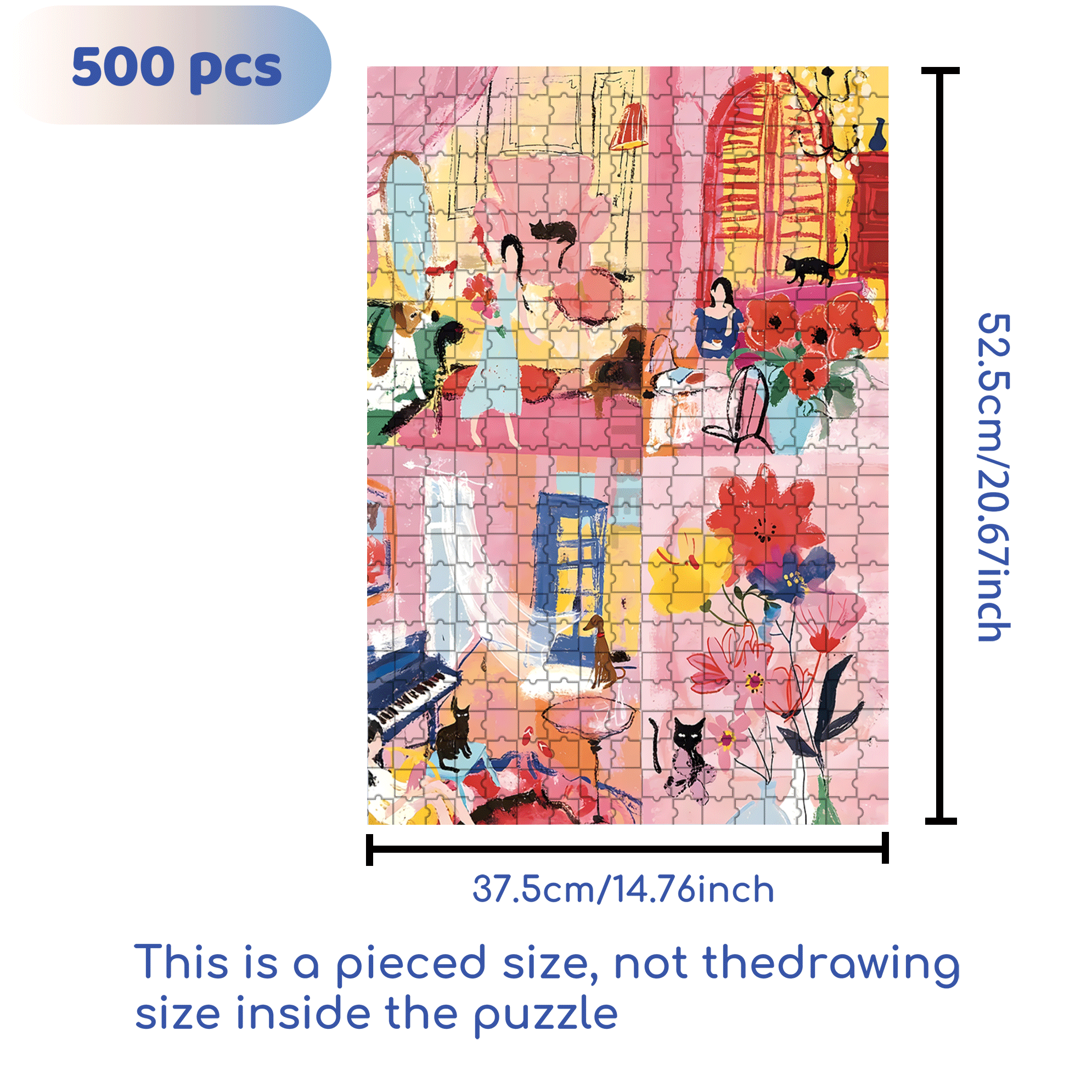 One Day 500pcs/1000pcs Jigsaw Puzzle, Scratch-Resistant, Interactive Family Game & Brain-Boosting DIY Decor, Perfect for Halloween, Christmas & New Year Gifts, Family Puzzle Game
