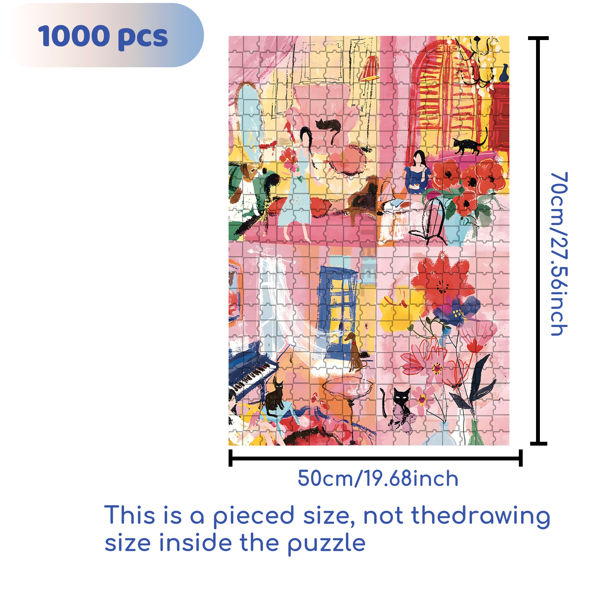 One Day 500pcs/1000pcs Jigsaw Puzzle, Scratch-Resistant, Interactive Family Game & Brain-Boosting DIY Decor, Perfect for Halloween, Christmas & New Year Gifts, Family Puzzle Game