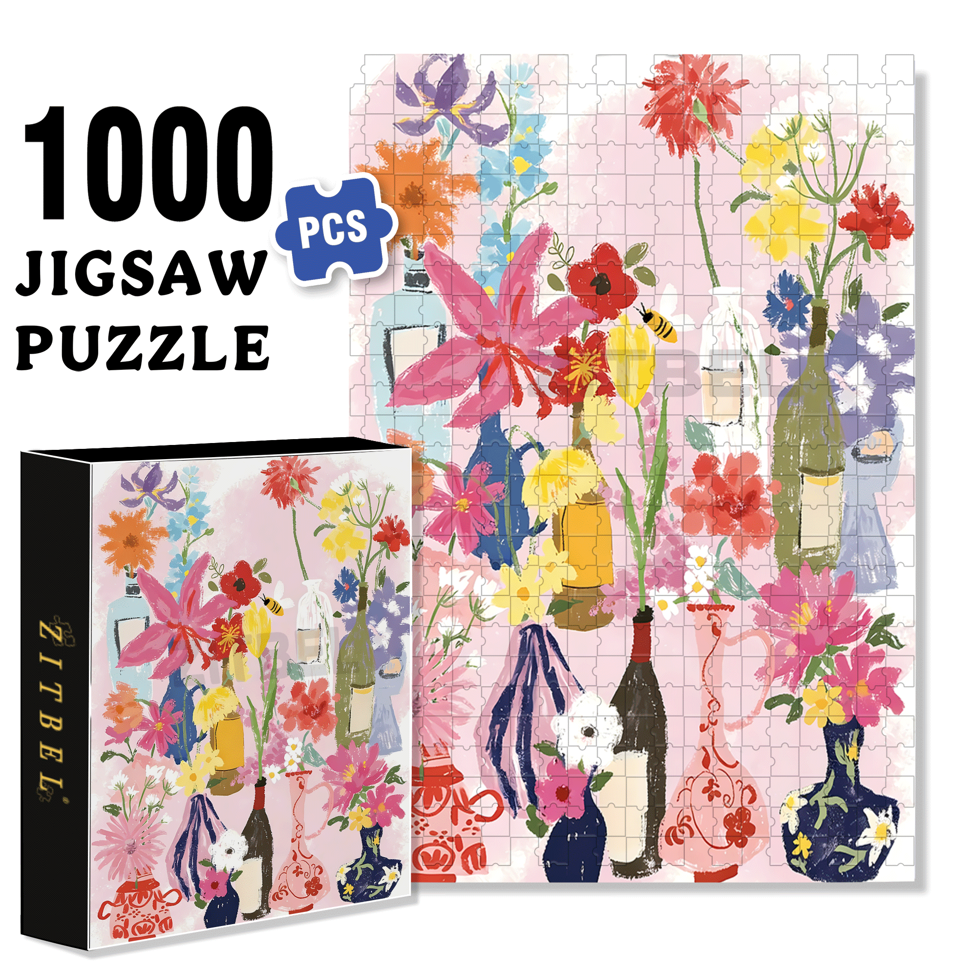 Open Individually 500pcs/1000pcs Jigsaw Puzzle, Scratch-Resistant, Interactive Family Game & Brain-Boosting DIY Decor, Perfect for Halloween, Christmas & New Year Gifts, Family Puzzle Game