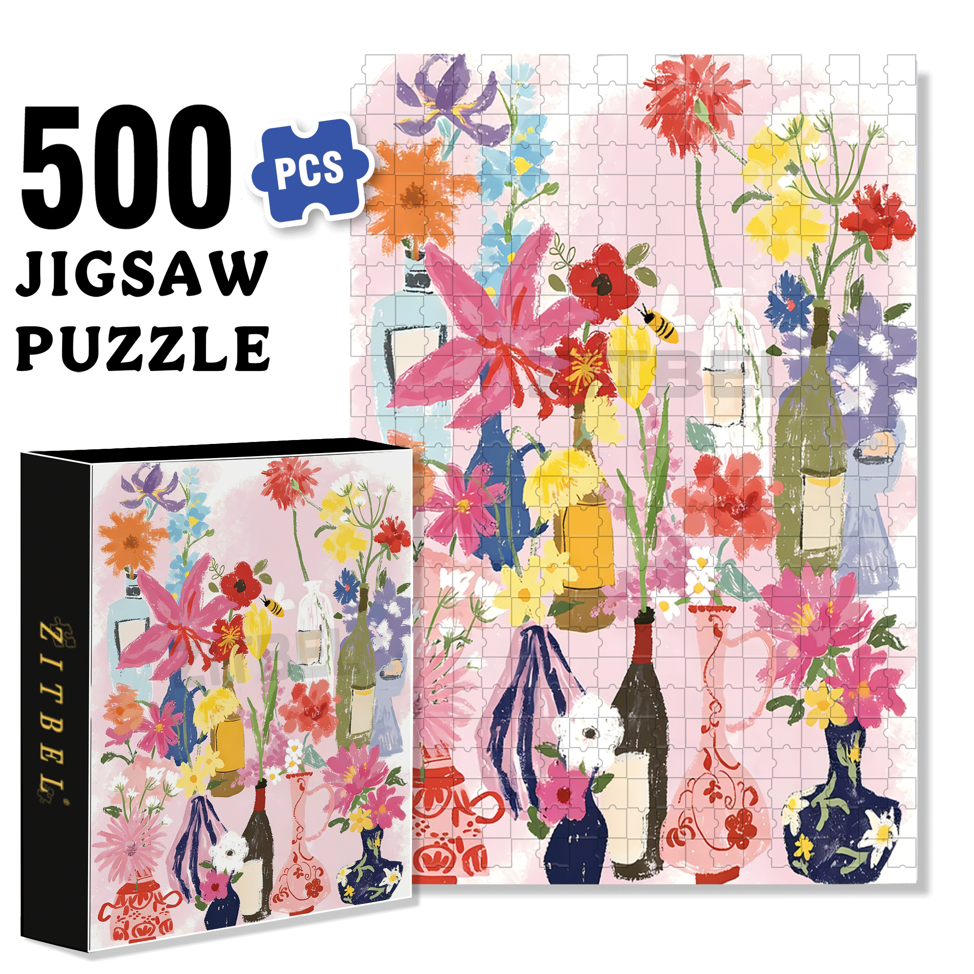 Open Individually 500pcs/1000pcs Jigsaw Puzzle, Scratch-Resistant, Interactive Family Game & Brain-Boosting DIY Decor, Perfect for Halloween, Christmas & New Year Gifts, Family Puzzle Game