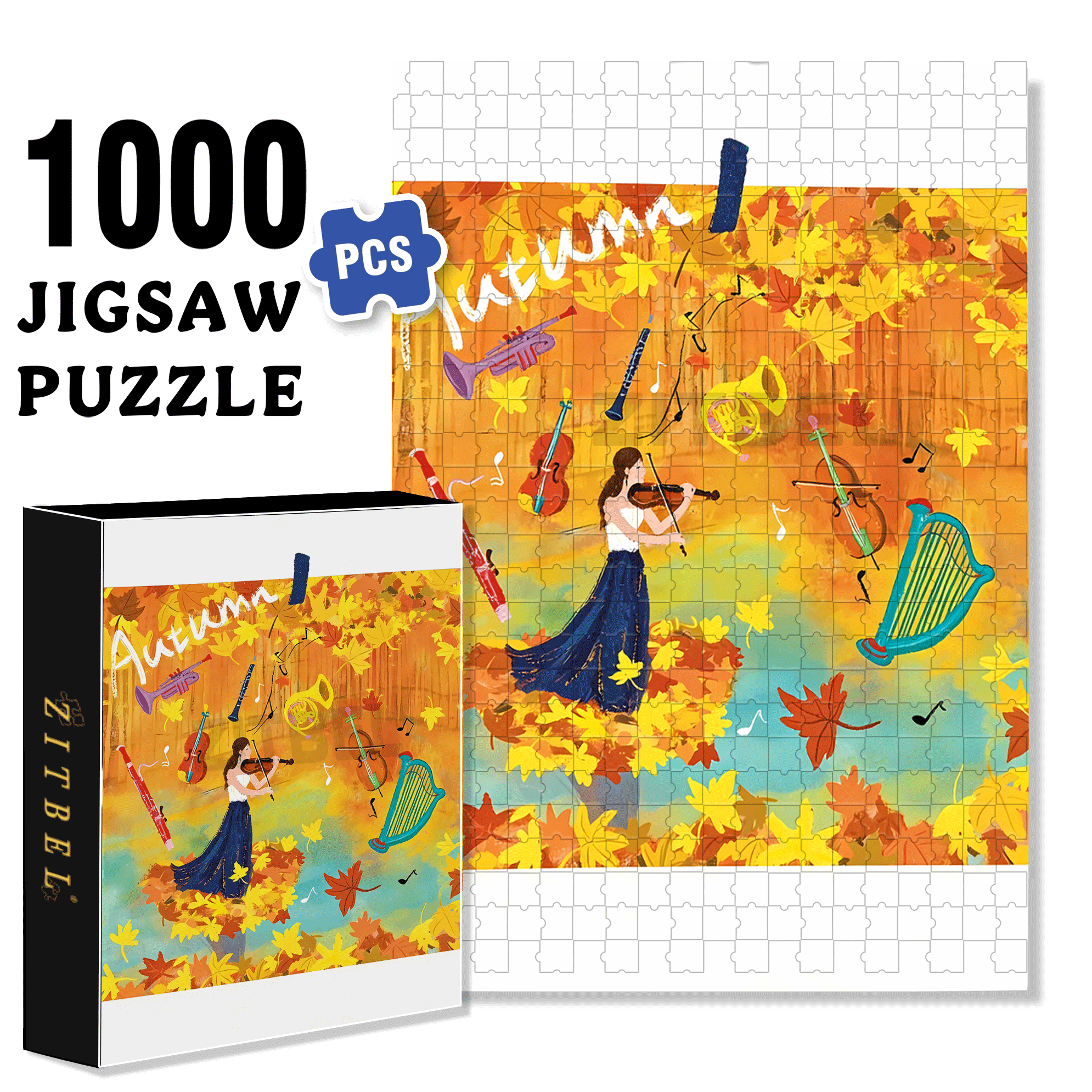 Performance Time 2 500pcs/1000pcs Jigsaw Puzzle, Scratch-Resistant, Interactive Family Game & Brain-Boosting DIY Decor, Perfect for Halloween, Christmas & New Year Gifts, Family Puzzle Game