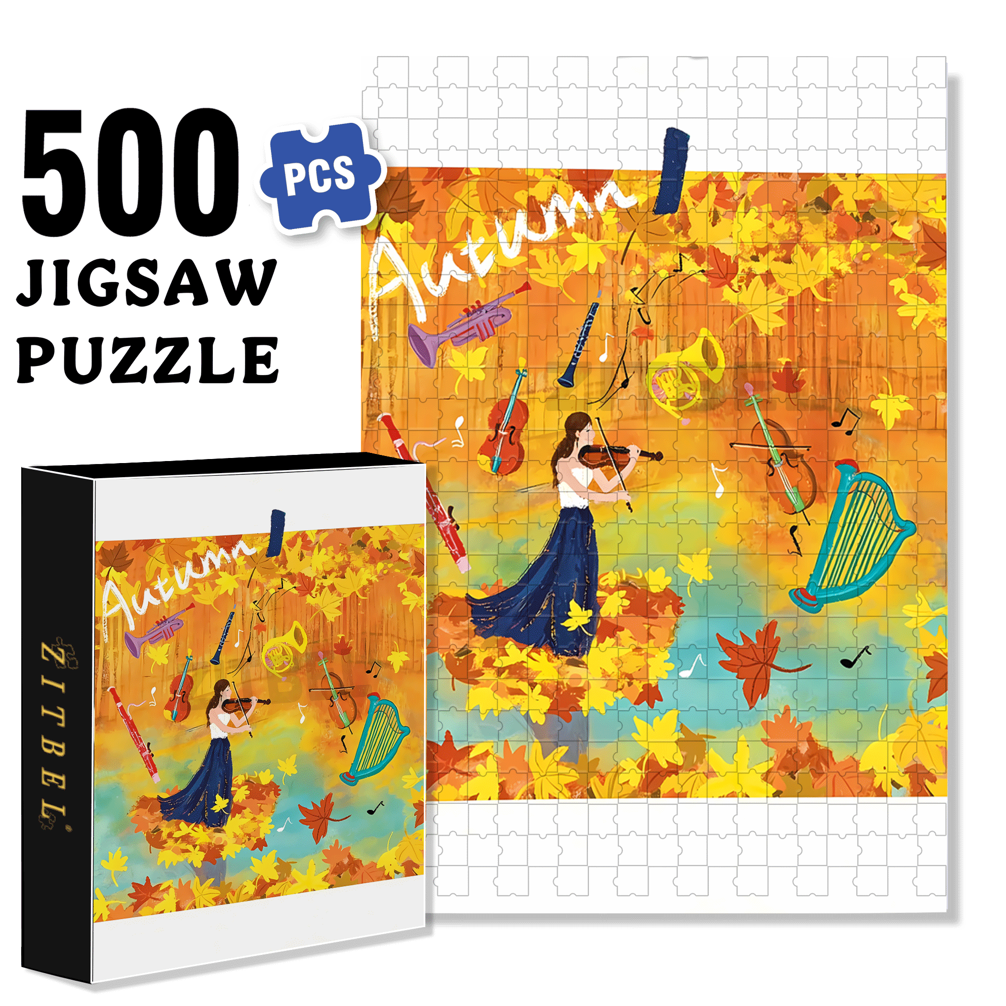 Performance Time 2 500pcs/1000pcs Jigsaw Puzzle, Scratch-Resistant, Interactive Family Game & Brain-Boosting DIY Decor, Perfect for Halloween, Christmas & New Year Gifts, Family Puzzle Game