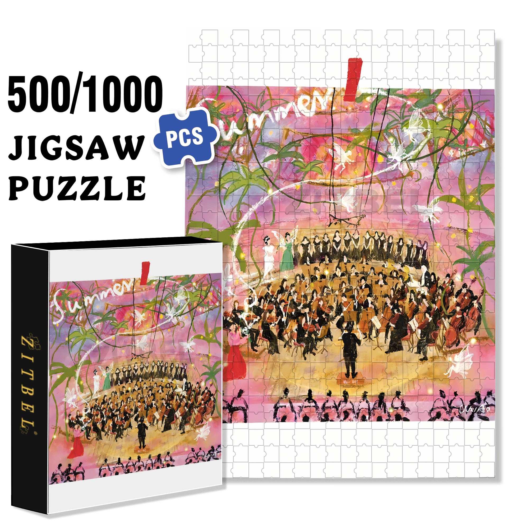 Performance Time 3 500pcs/1000pcs Jigsaw Puzzle, Scratch-Resistant, Interactive Family Game & Brain-Boosting DIY Decor, Perfect for Halloween, Christmas & New Year Gifts, Family Puzzle Game