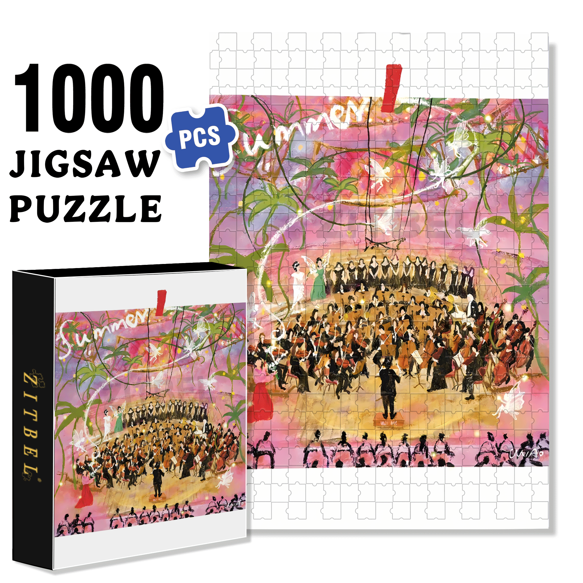 Performance Time 3 500pcs/1000pcs Jigsaw Puzzle, Scratch-Resistant, Interactive Family Game & Brain-Boosting DIY Decor, Perfect for Halloween, Christmas & New Year Gifts, Family Puzzle Game