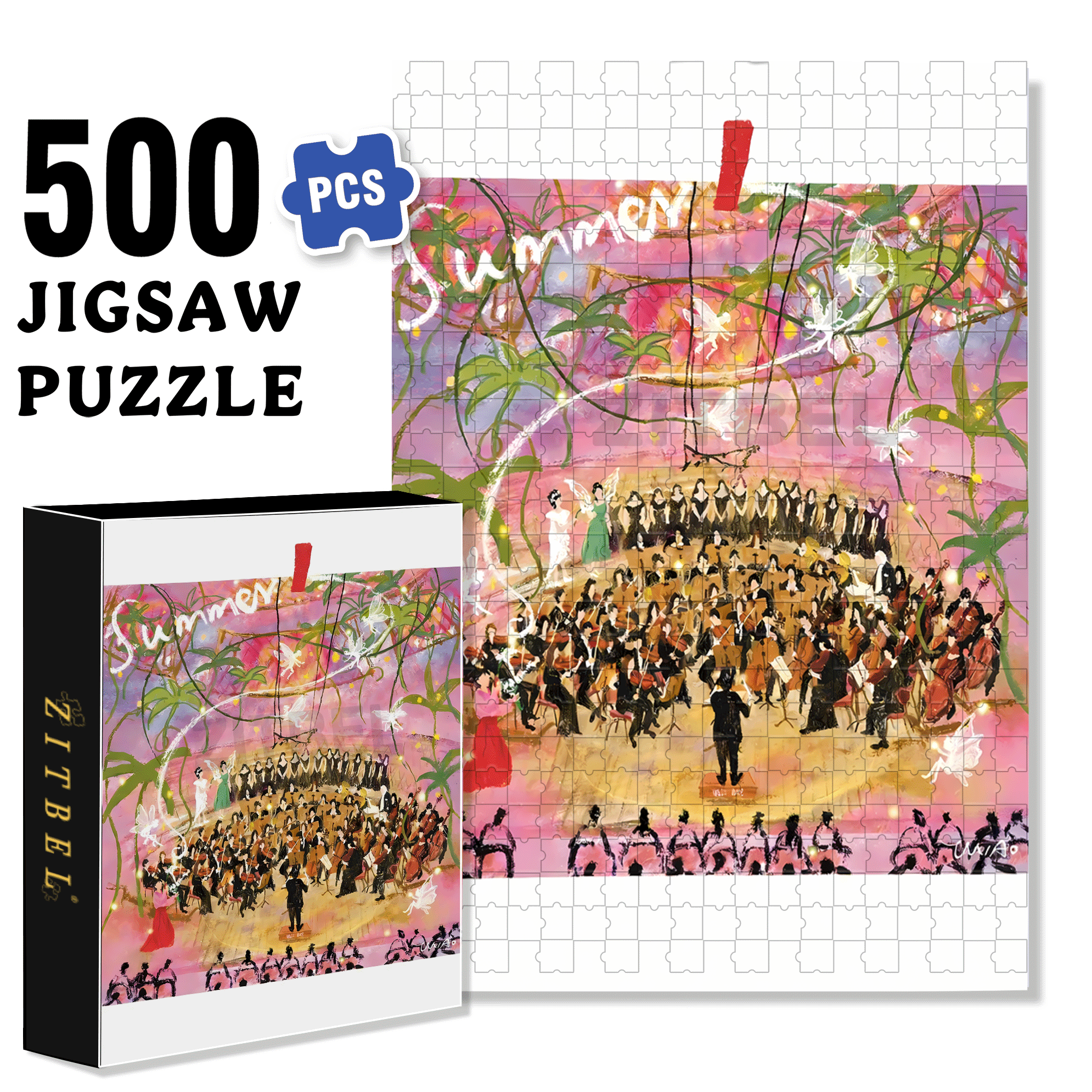 Performance Time 3 500pcs/1000pcs Jigsaw Puzzle, Scratch-Resistant, Interactive Family Game & Brain-Boosting DIY Decor, Perfect for Halloween, Christmas & New Year Gifts, Family Puzzle Game