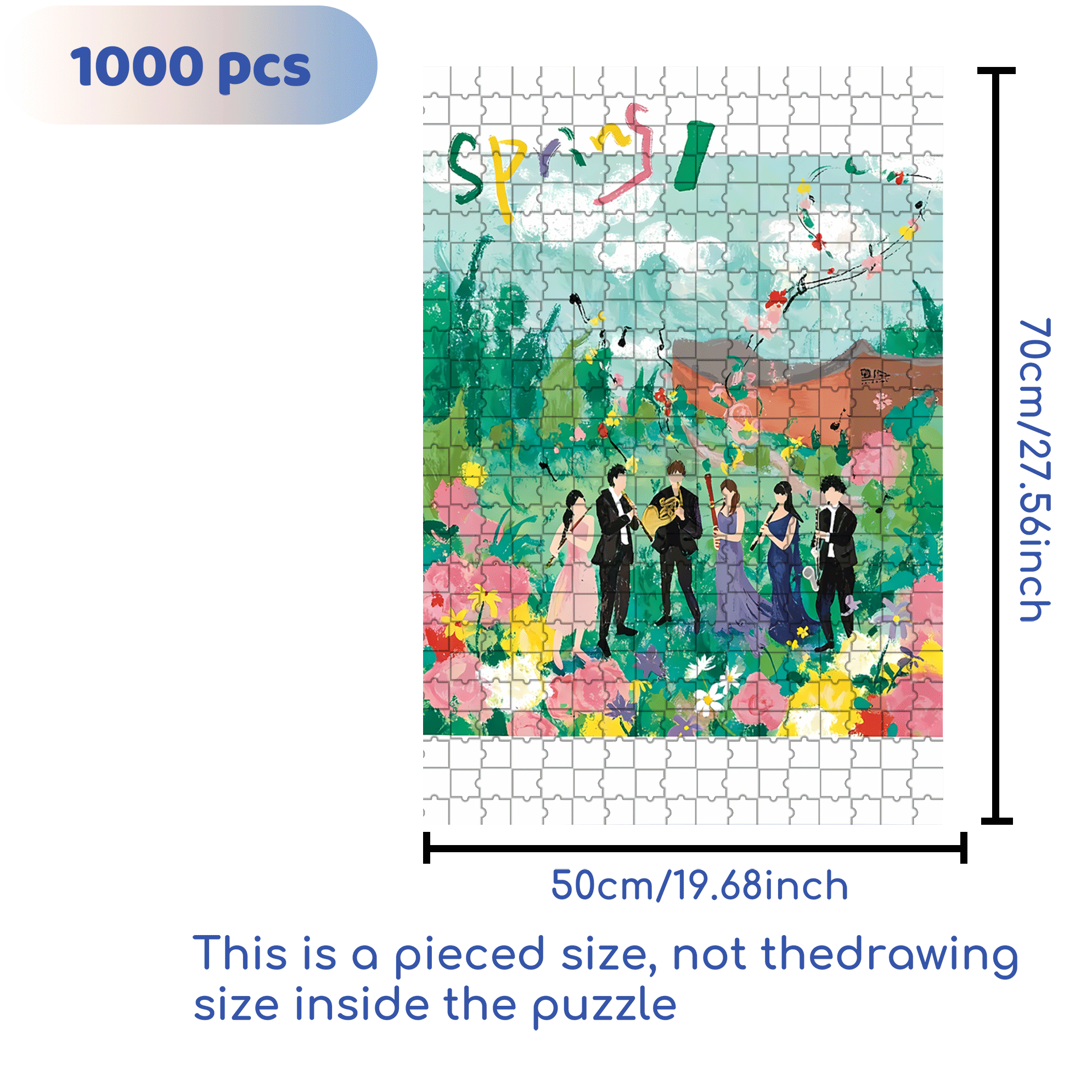 Performance Time 4 500pcs/1000pcs Jigsaw Puzzle, Scratch-Resistant, Interactive Family Game & Brain-Boosting DIY Decor, Perfect for Halloween, Christmas & New Year Gifts, Family Puzzle Game