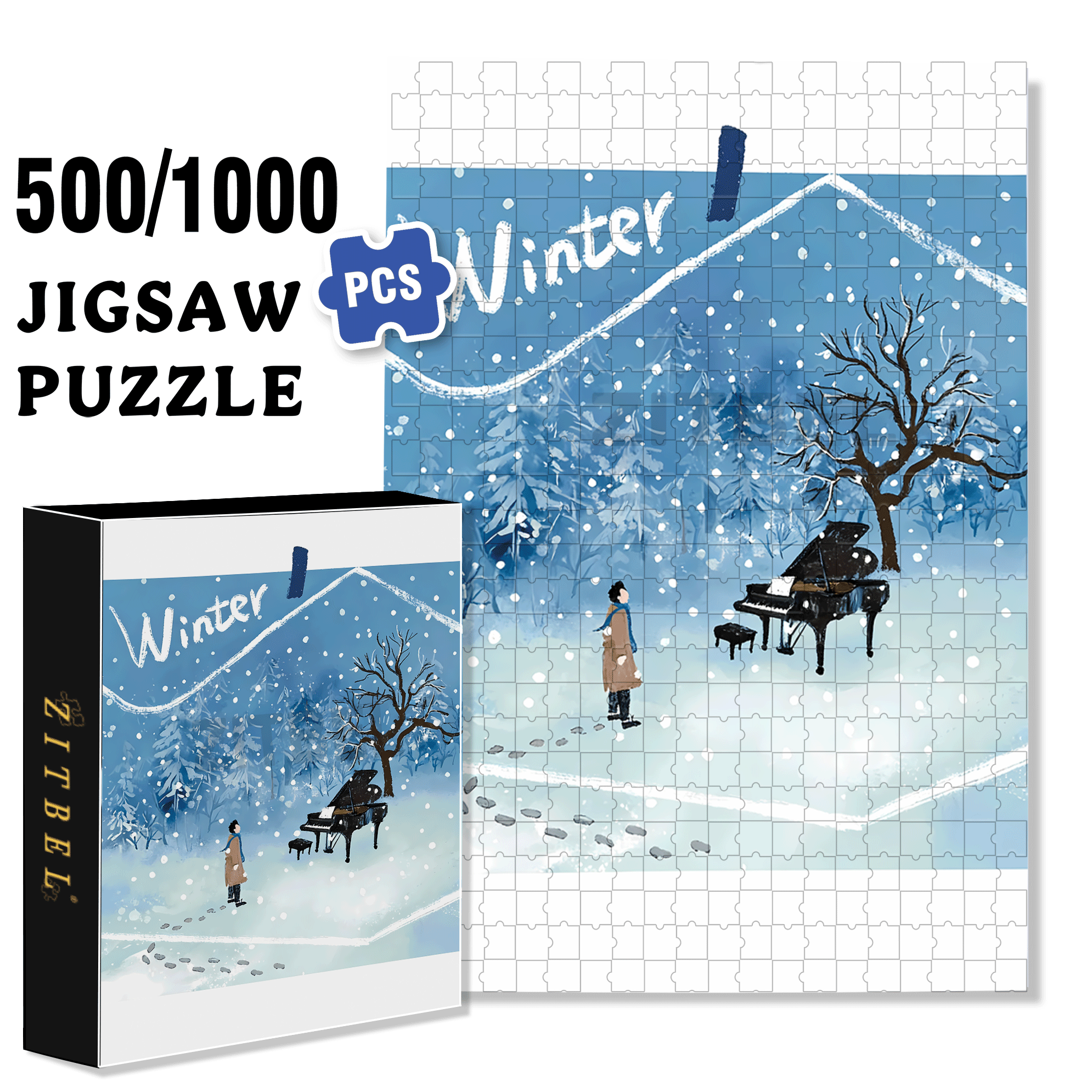 Performance Time 500pcs/1000pcs Jigsaw Puzzle, Scratch-Resistant, Interactive Family Game & Brain-Boosting DIY Decor, Perfect for Halloween, Christmas & New Year Gifts, Family Puzzle Game