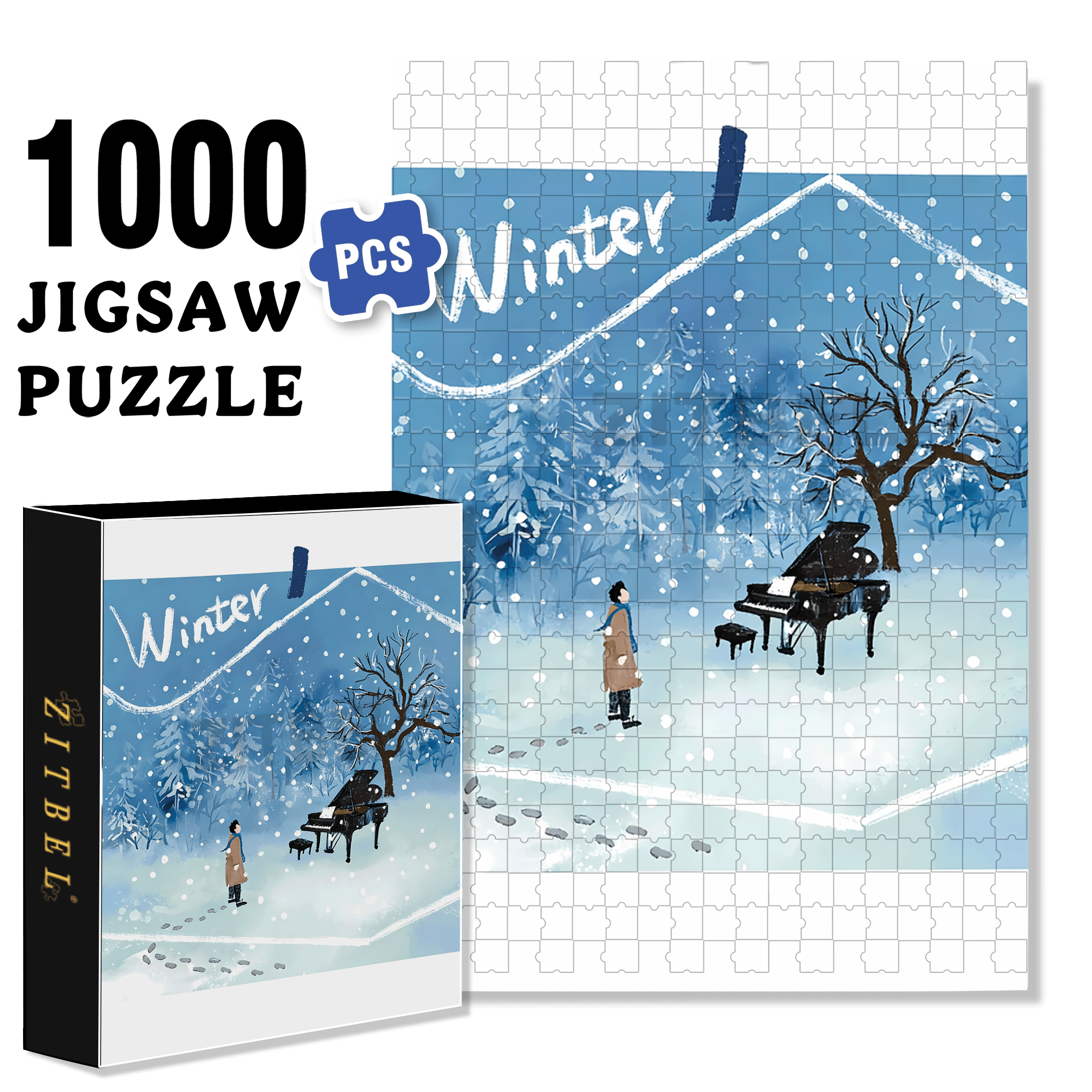 Performance Time 500pcs/1000pcs Jigsaw Puzzle, Scratch-Resistant, Interactive Family Game & Brain-Boosting DIY Decor, Perfect for Halloween, Christmas & New Year Gifts, Family Puzzle Game