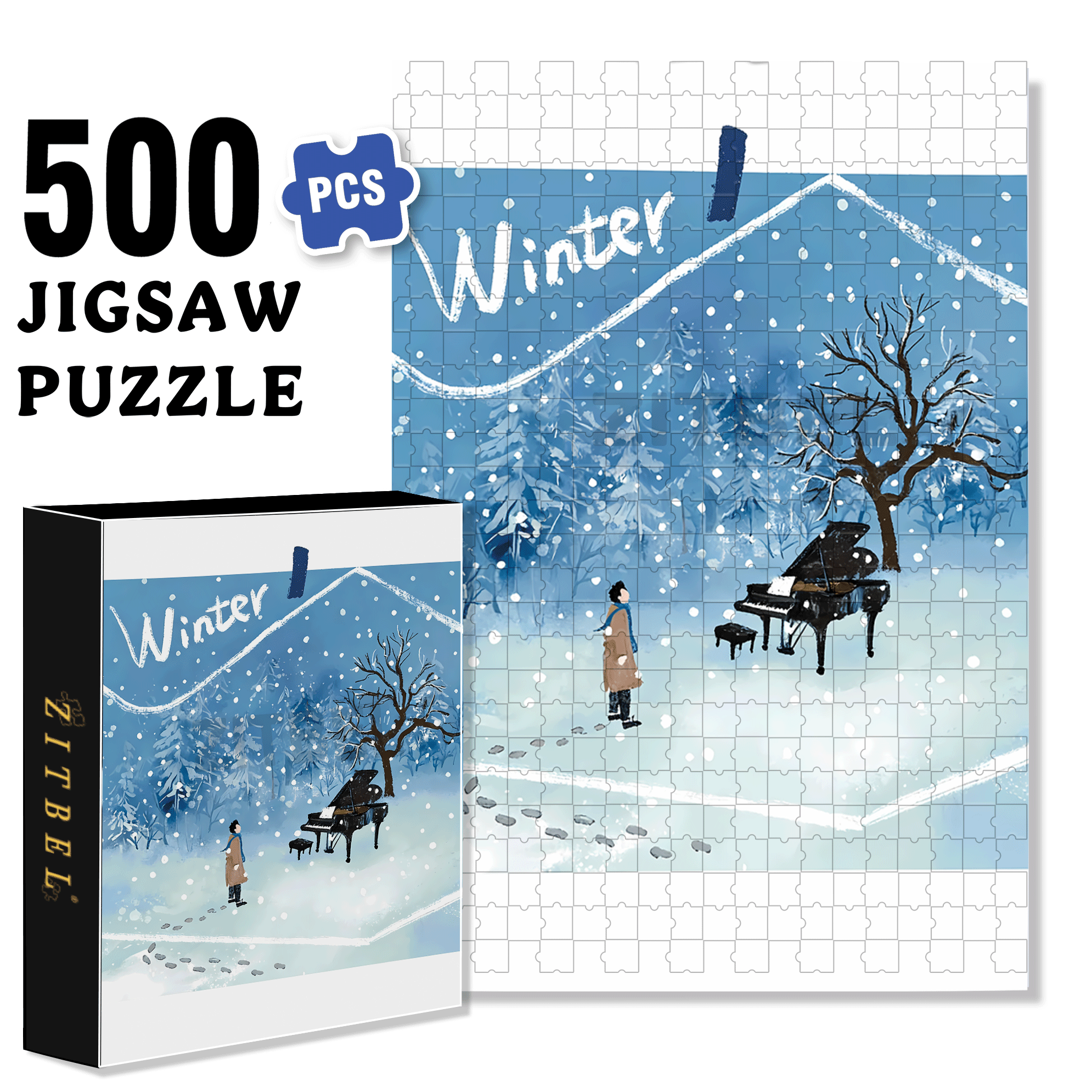 Performance Time 500pcs/1000pcs Jigsaw Puzzle, Scratch-Resistant, Interactive Family Game & Brain-Boosting DIY Decor, Perfect for Halloween, Christmas & New Year Gifts, Family Puzzle Game