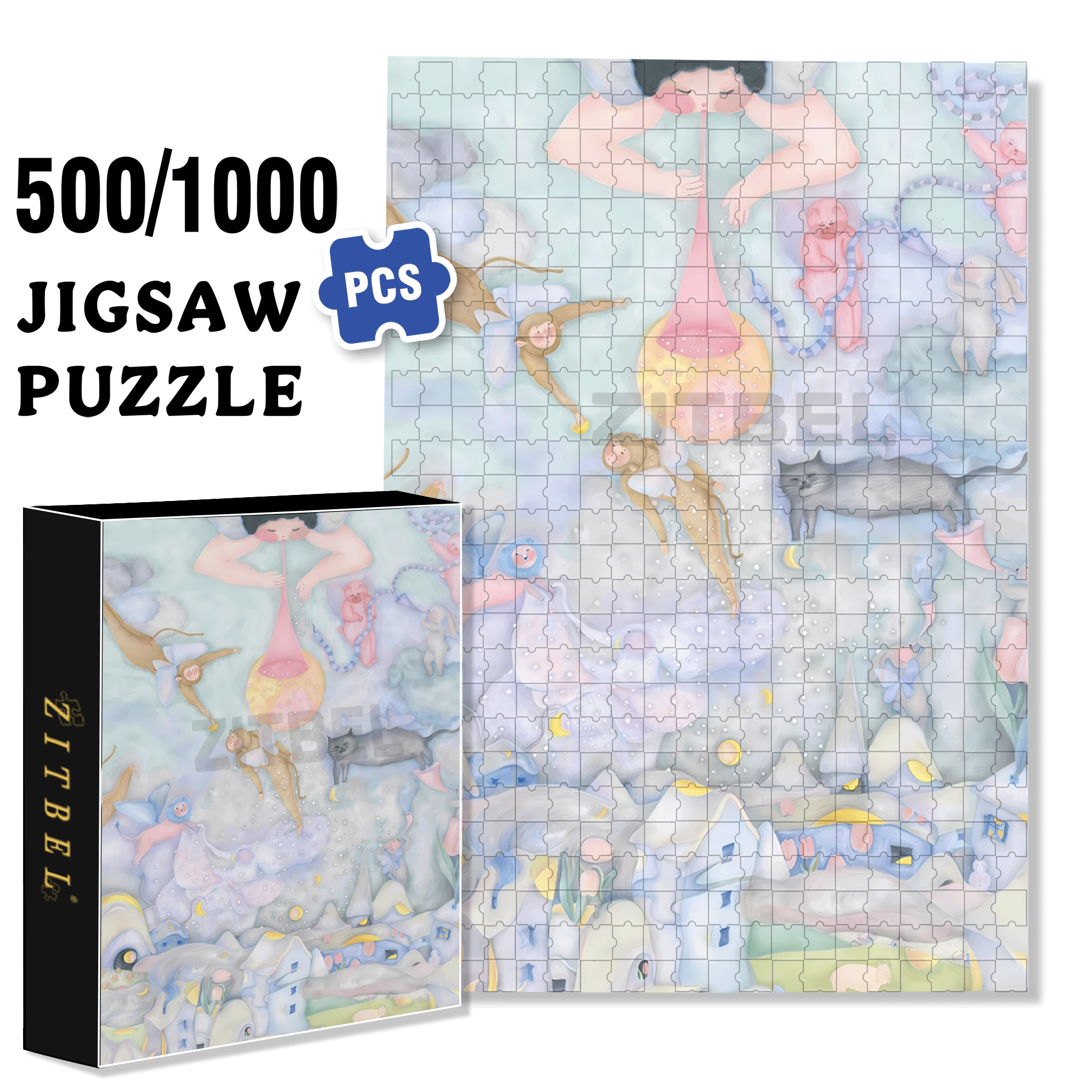 Profound 500pcs/1000pcs Jigsaw Puzzle, Scratch-Resistant, Interactive Family Game & Brain-Boosting DIY Decor, Perfect for Halloween, Christmas & New Year Gifts, Family Puzzle Game