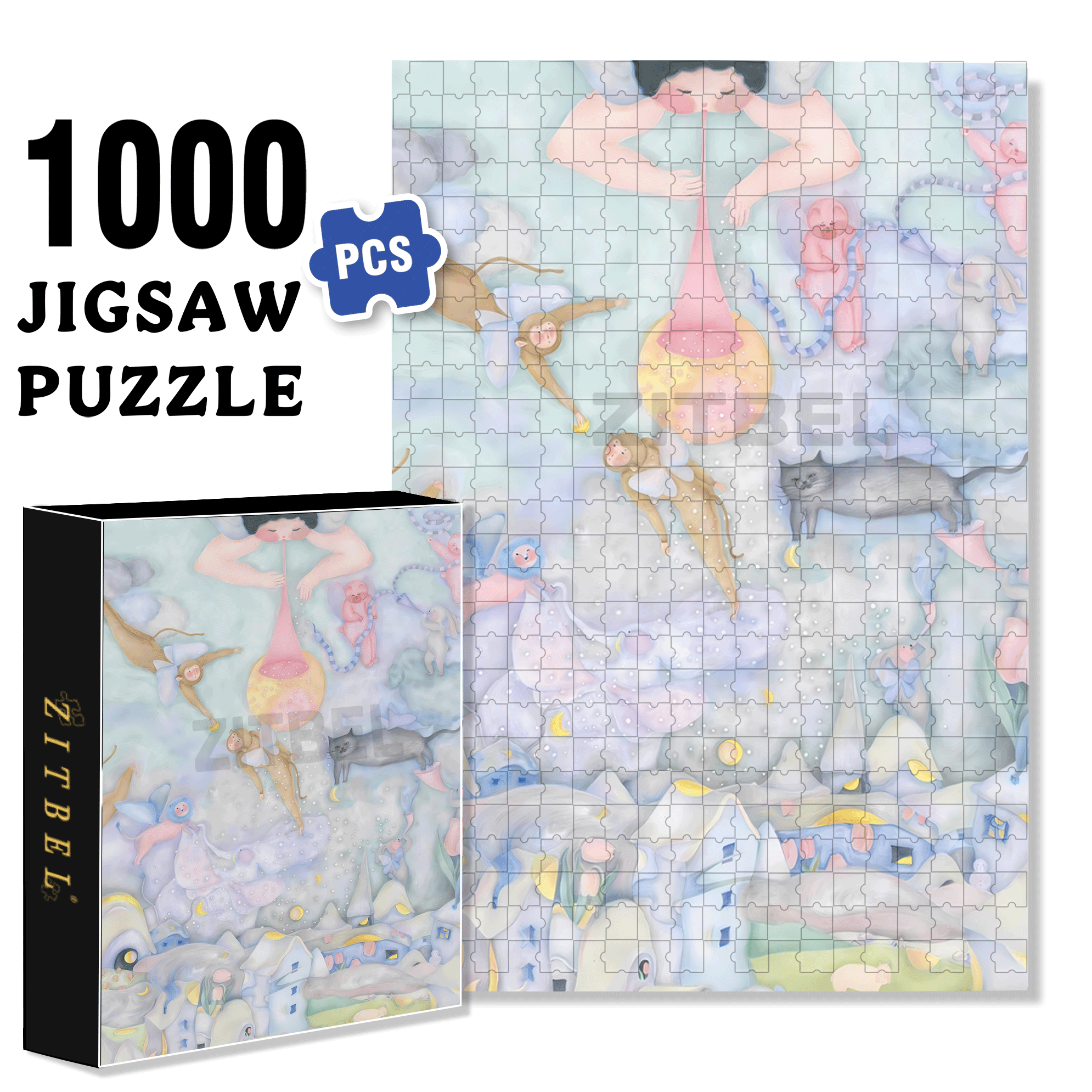Profound 500pcs/1000pcs Jigsaw Puzzle, Scratch-Resistant, Interactive Family Game & Brain-Boosting DIY Decor, Perfect for Halloween, Christmas & New Year Gifts, Family Puzzle Game