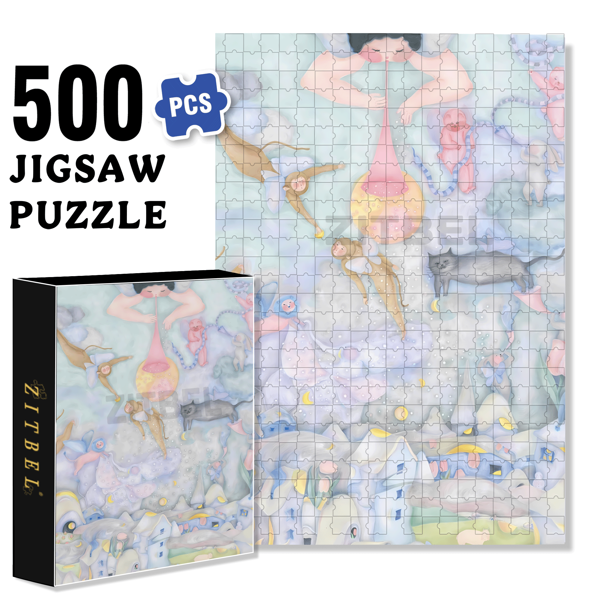Profound 500pcs/1000pcs Jigsaw Puzzle, Scratch-Resistant, Interactive Family Game & Brain-Boosting DIY Decor, Perfect for Halloween, Christmas & New Year Gifts, Family Puzzle Game