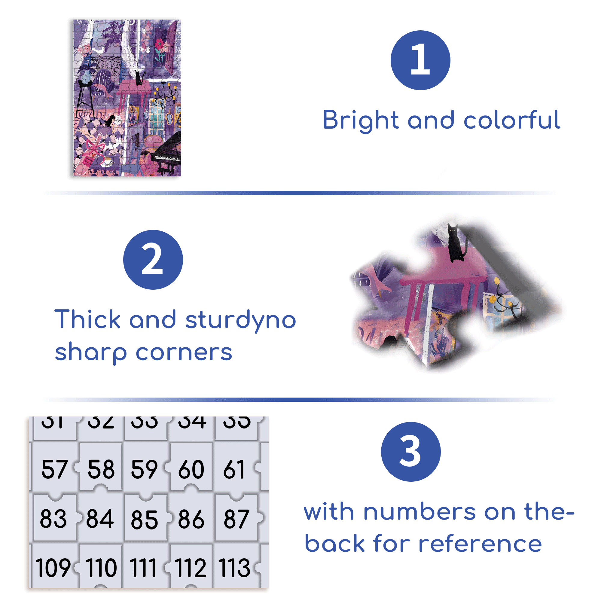 Purple August 500pcs/1000pcs Jigsaw Puzzle, Scratch-Resistant, Interactive Family Game & Brain-Boosting DIY Decor, Perfect for Halloween, Christmas & New Year Gifts, Family Puzzle Game