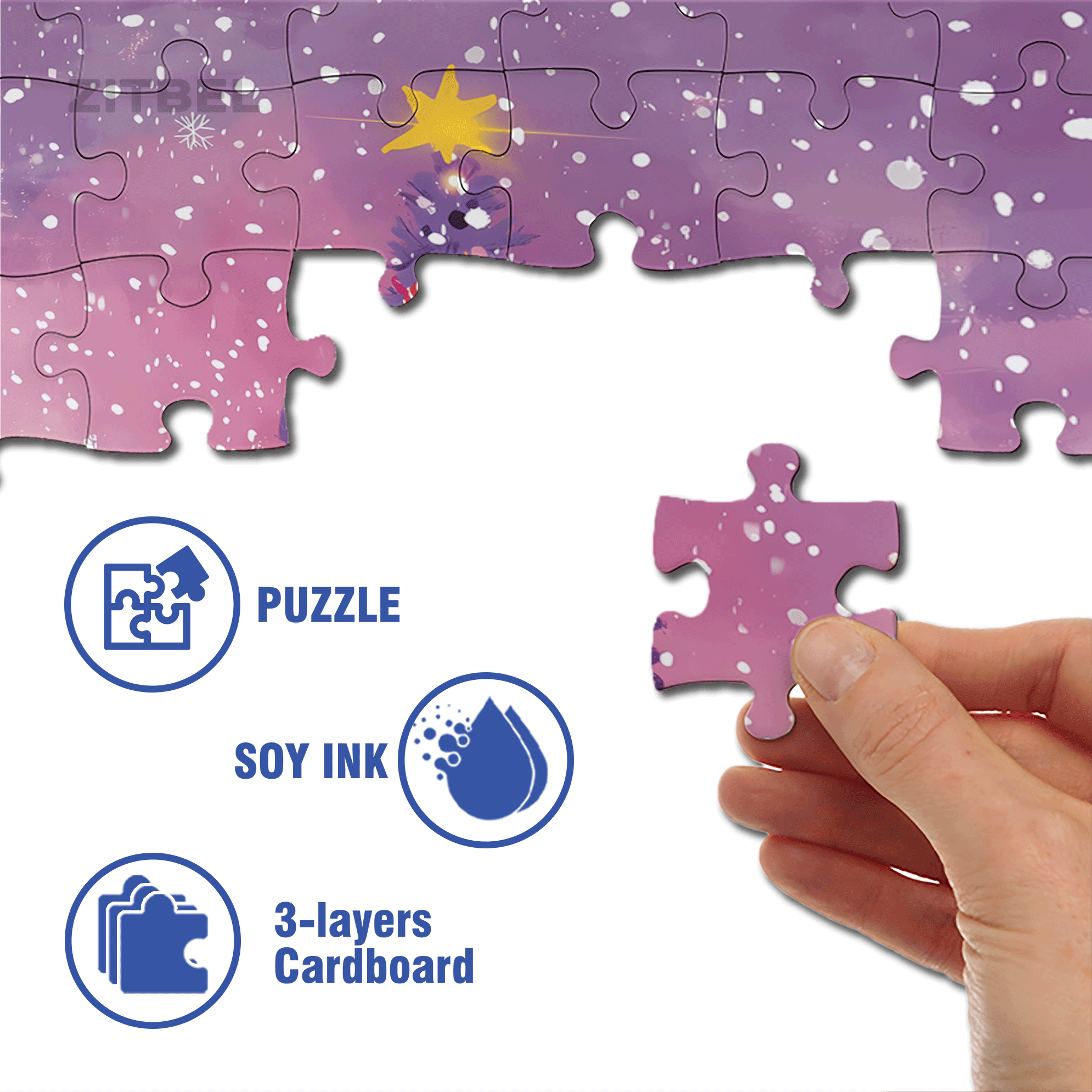 Purple Christmas Tree 2 500pcs/1000pcs Jigsaw Puzzle, Scratch-Resistant, Interactive Family Game & Brain-Boosting DIY Decor, Perfect for Halloween, Christmas & New Year Gifts, Family Puzzle Game