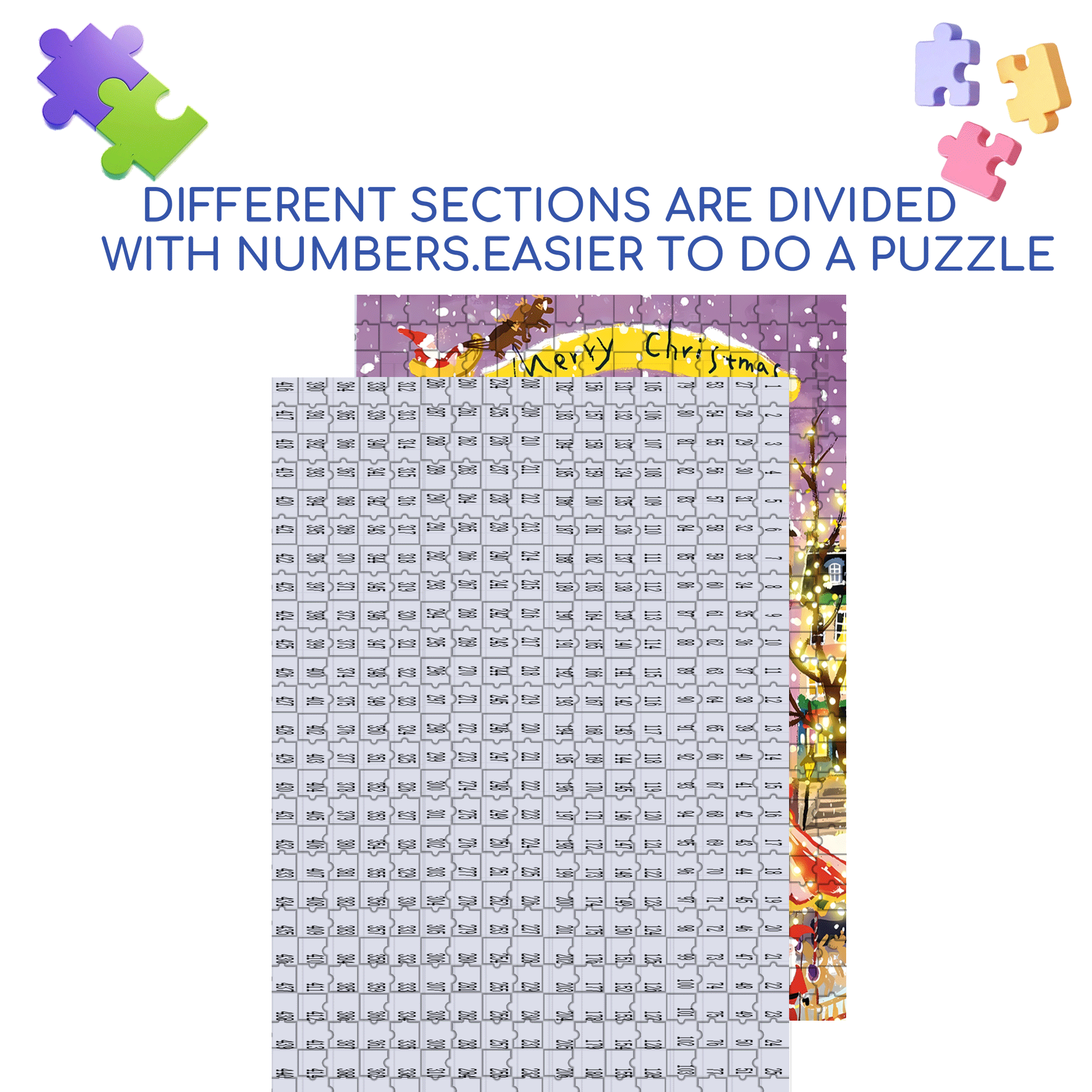 Purple Christmas Tree 500pcs/1000pcs Jigsaw Puzzle, Scratch-Resistant, Interactive Family Game & Brain-Boosting DIY Decor, Perfect for Halloween, Christmas & New Year Gifts, Family Puzzle Game