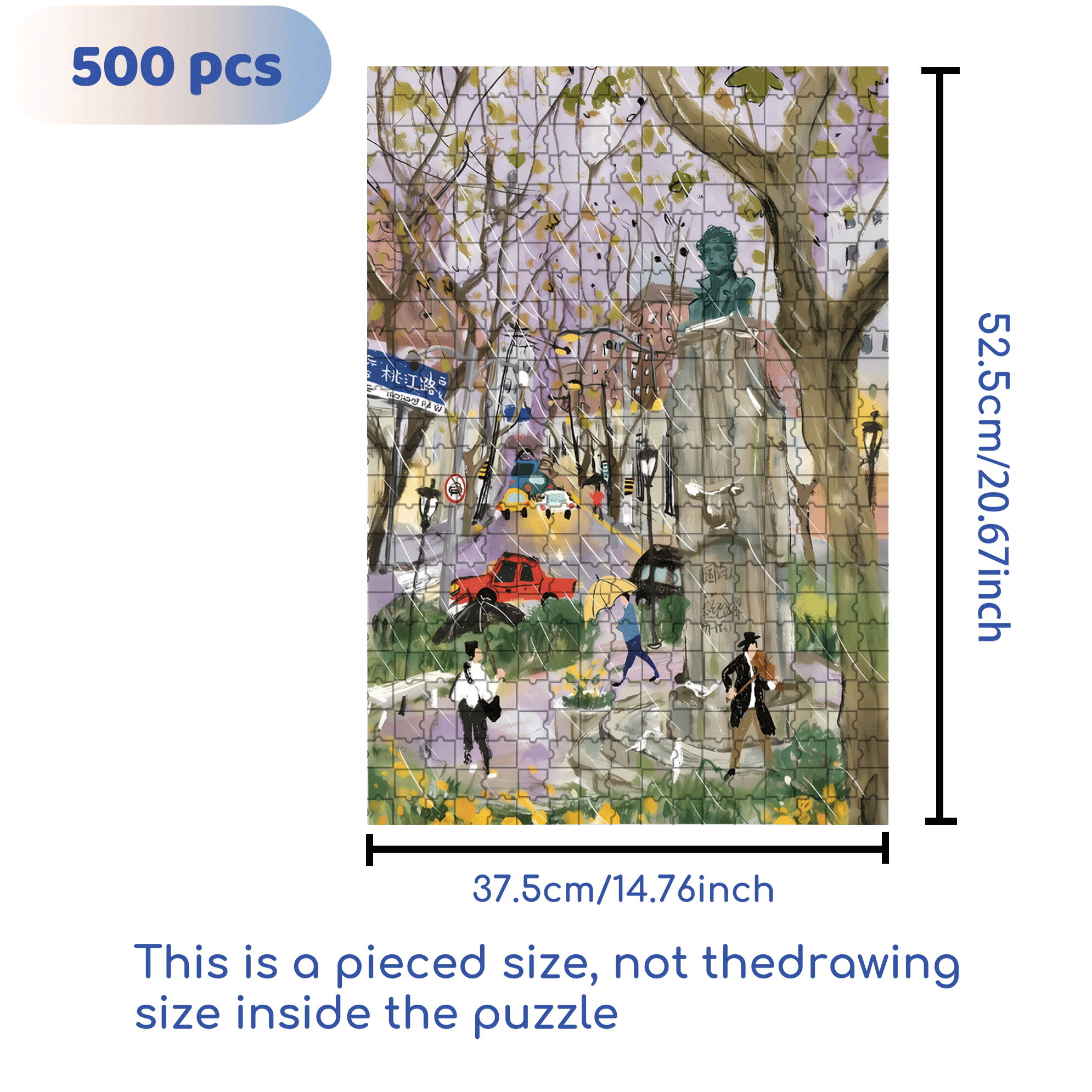 Pushkin Bronze Statue 500pcs/1000pcs Jigsaw Puzzle, Scratch-Resistant, Interactive Family Game & Brain-Boosting DIY Decor, Perfect for Halloween, Christmas & New Year Gifts, Family Puzzle Game