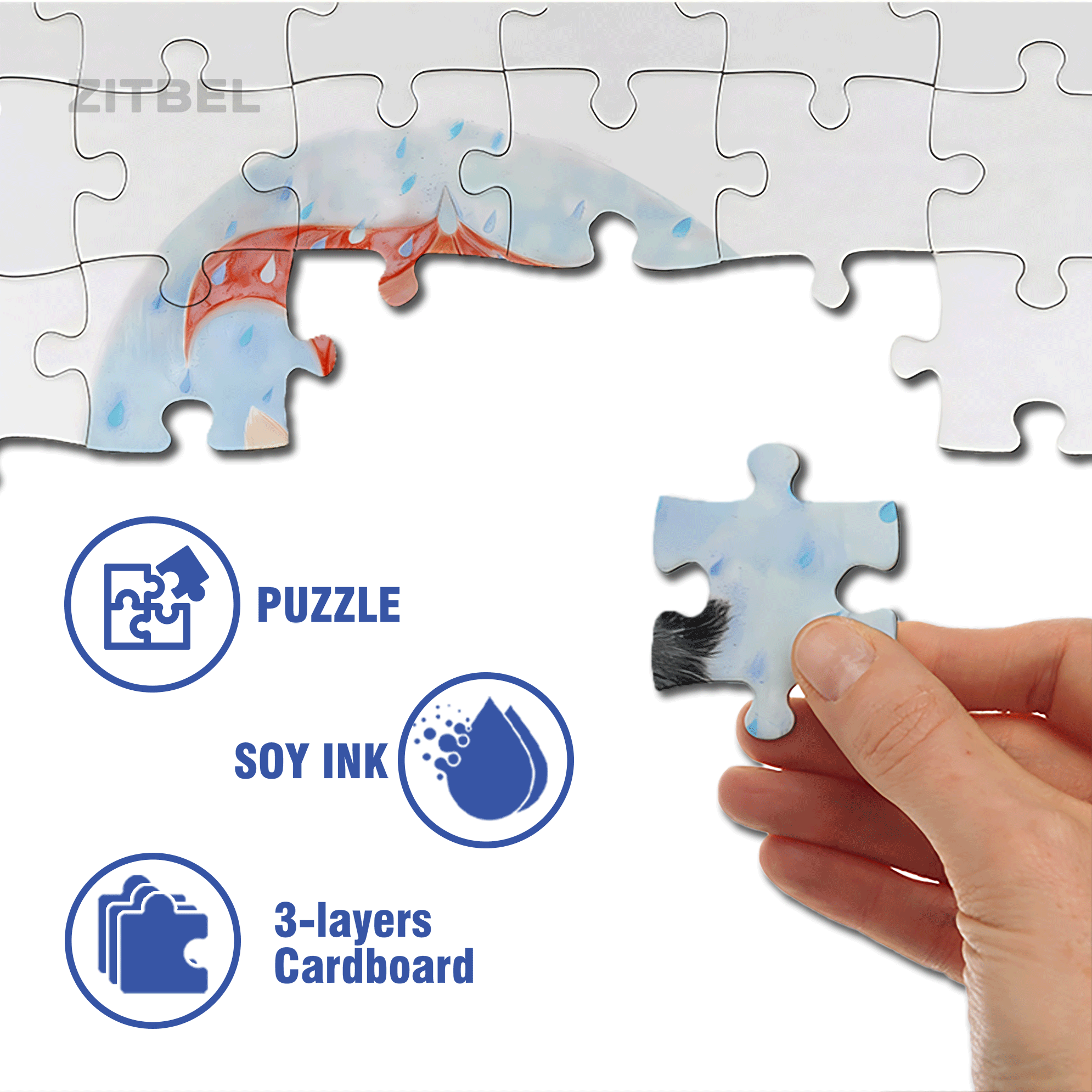 Red Umbrella 500pcs/1000pcs Jigsaw Puzzle, Scratch-Resistant, Interactive Family Game & Brain-Boosting DIY Decor, Perfect for Halloween, Christmas & New Year Gifts, Family Puzzle Game
