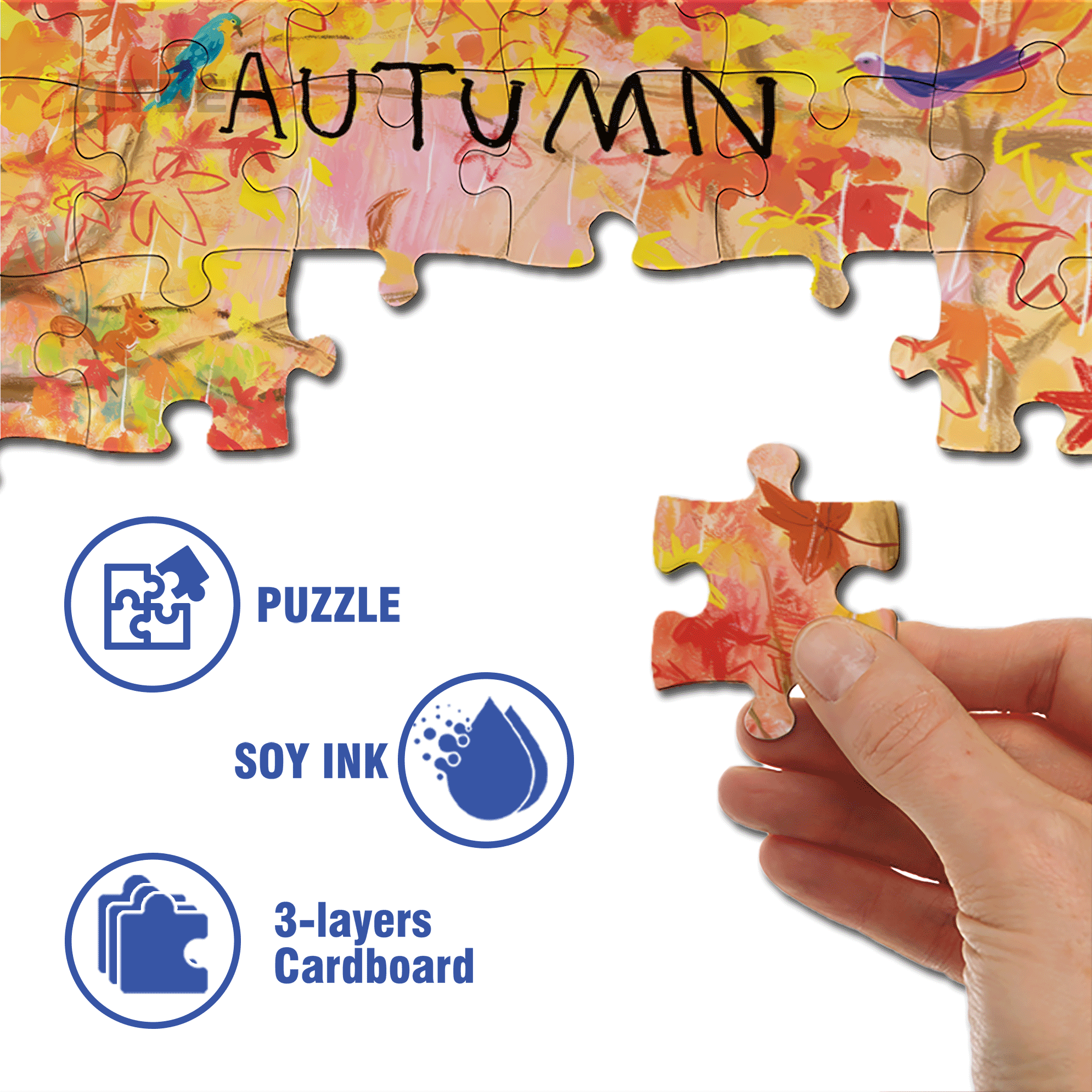 Retain Autumn 500pcs/1000pcs Jigsaw Puzzle, Scratch-Resistant, Interactive Family Game & Brain-Boosting DIY Decor, Perfect for Halloween, Christmas & New Year Gifts, Family Puzzle Game