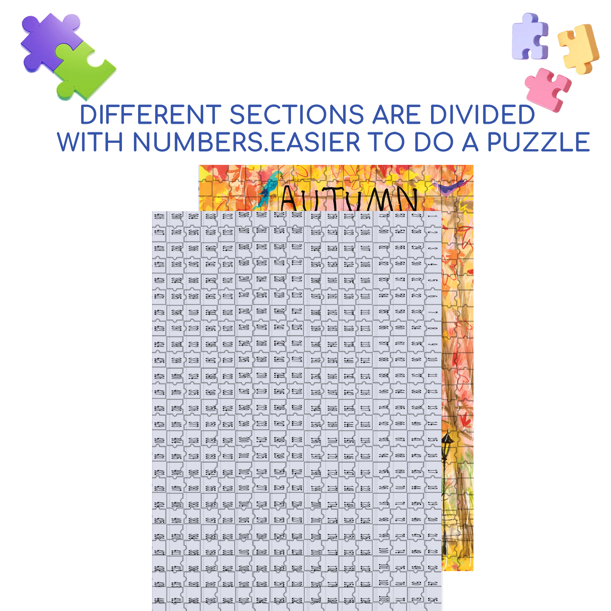 Retain Autumn 500pcs/1000pcs Jigsaw Puzzle, Scratch-Resistant, Interactive Family Game & Brain-Boosting DIY Decor, Perfect for Halloween, Christmas & New Year Gifts, Family Puzzle Game