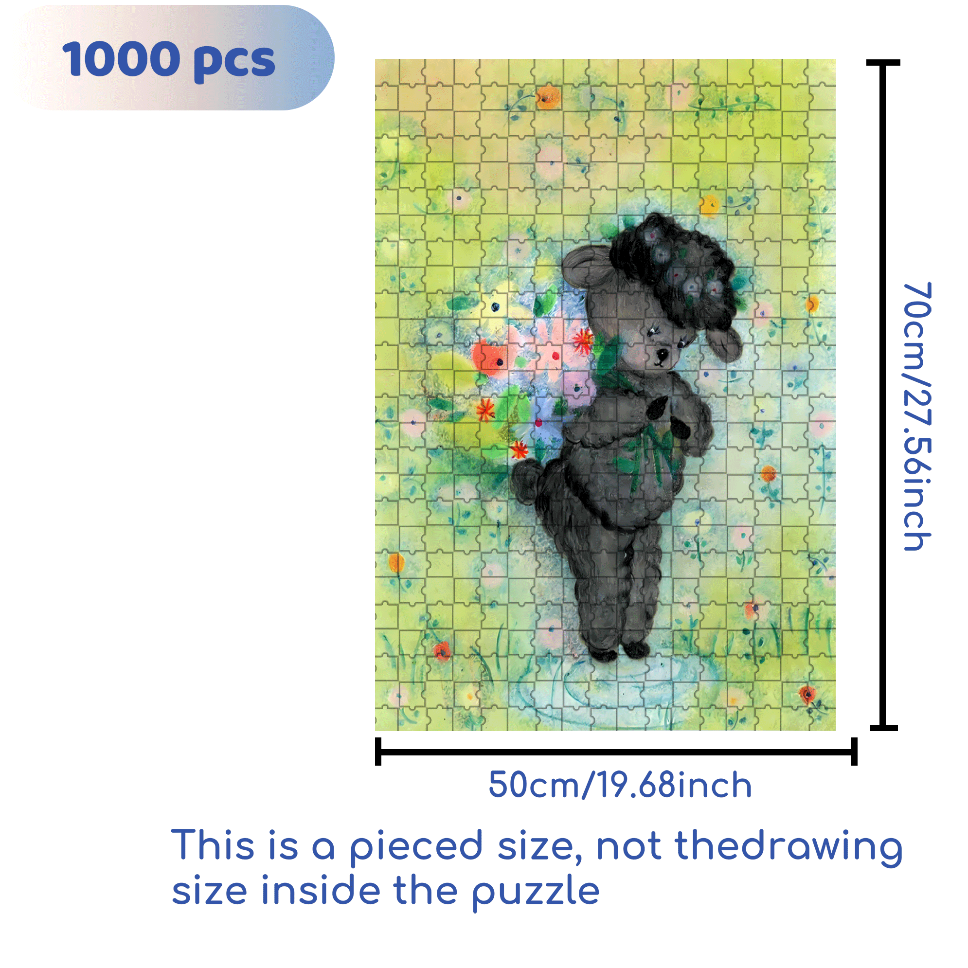 Retro Lamb 2 500pcs/1000pcs Jigsaw Puzzle, Scratch-Resistant, Interactive Family Game & Brain-Boosting DIY Decor, Perfect for Halloween, Christmas & New Year Gifts, Family Puzzle Game