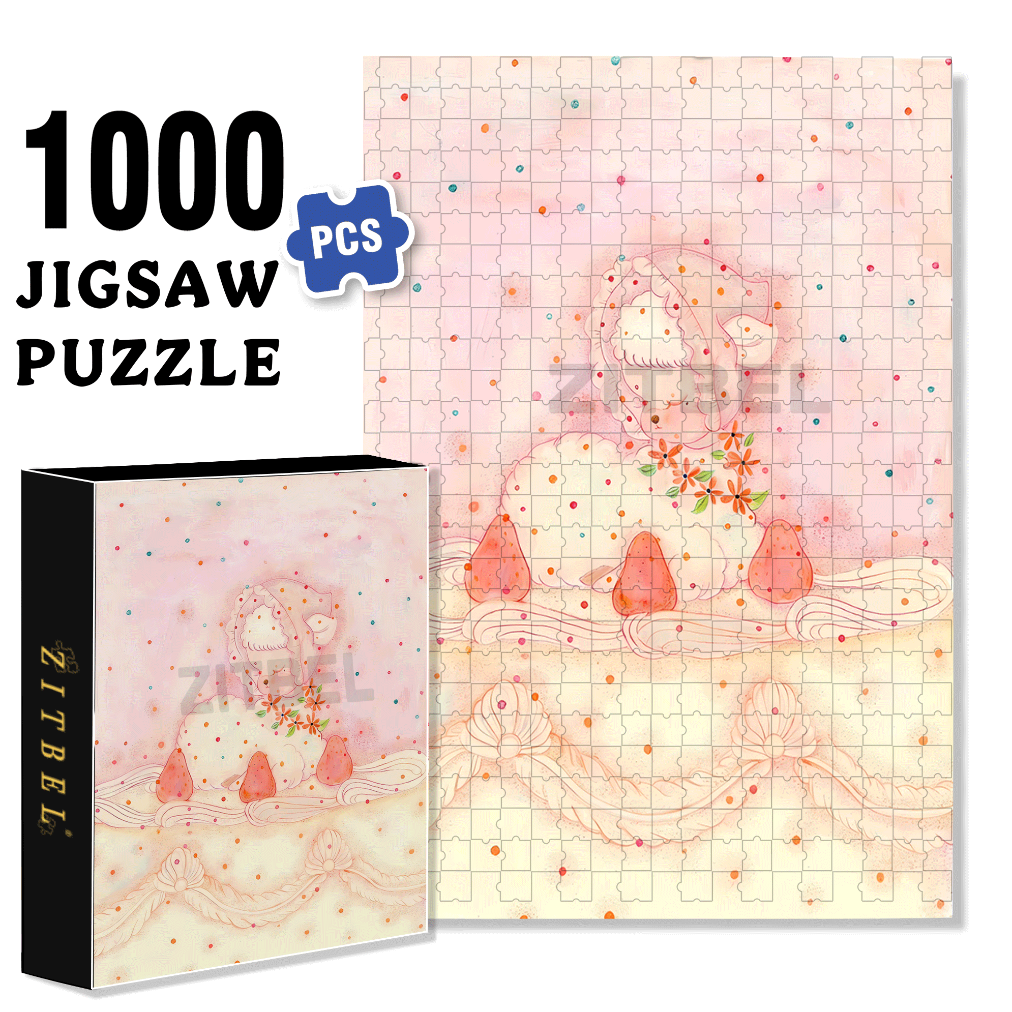 Retro Lamb 3 500pcs/1000pcs Jigsaw Puzzle, Scratch-Resistant, Interactive Family Game & Brain-Boosting DIY Decor, Perfect for Halloween, Christmas & New Year Gifts, Family Puzzle Game