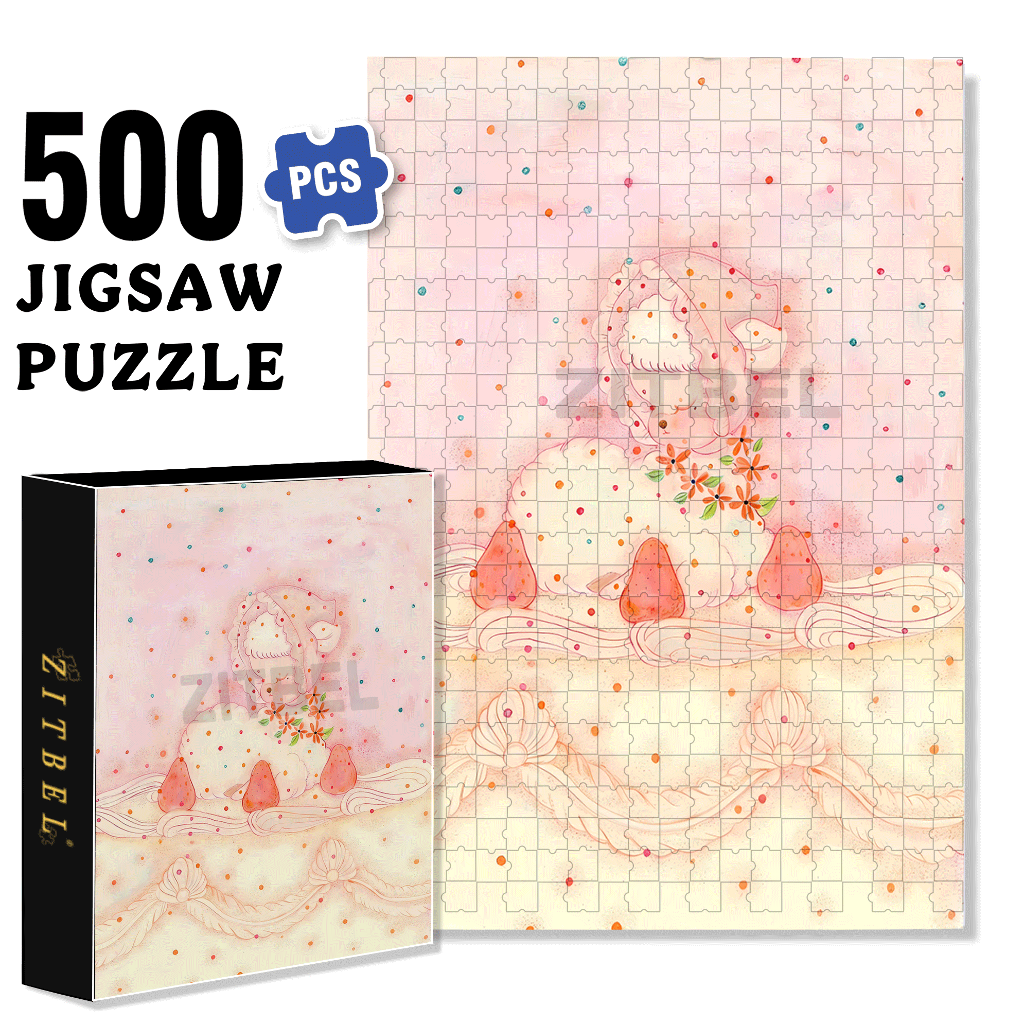 Retro Lamb 3 500pcs/1000pcs Jigsaw Puzzle, Scratch-Resistant, Interactive Family Game & Brain-Boosting DIY Decor, Perfect for Halloween, Christmas & New Year Gifts, Family Puzzle Game
