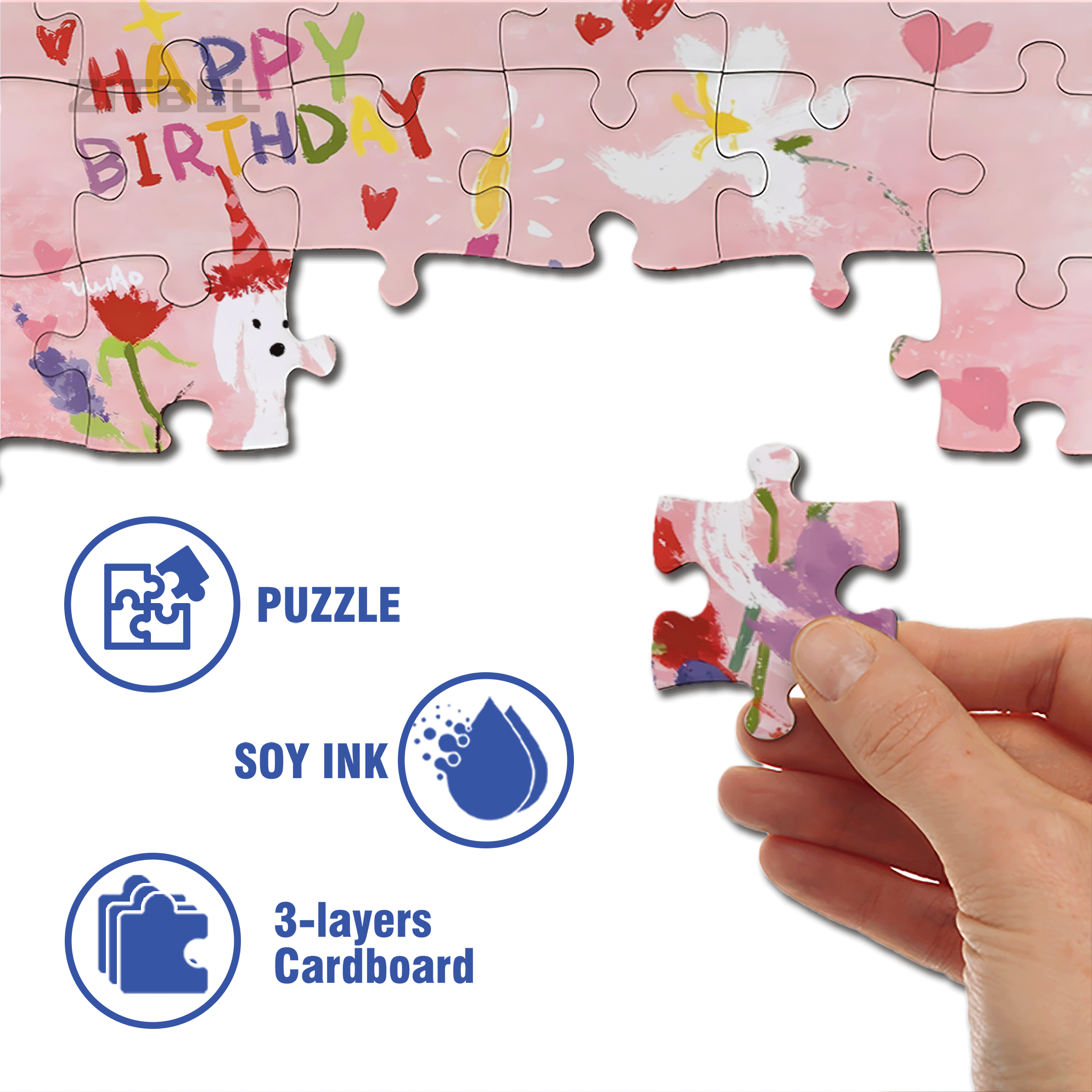 Romantic Flower Cake 500pcs/1000pcs Jigsaw Puzzle, Scratch-Resistant, Interactive Family Game & Brain-Boosting DIY Decor, Perfect for Halloween, Christmas & New Year Gifts, Family Puzzle Game