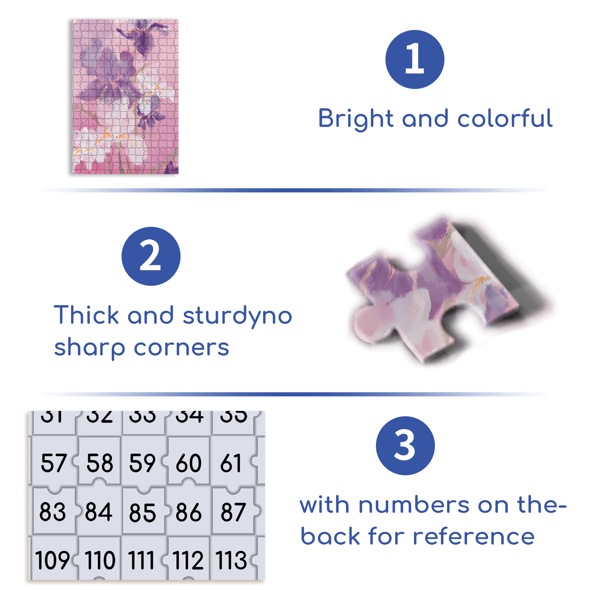 Romantic Purple Iris 500pcs/1000pcs Jigsaw Puzzle, Scratch-Resistant, Interactive Family Game & Brain-Boosting DIY Decor, Perfect for Halloween, Christmas & New Year Gifts, Family Puzzle Game