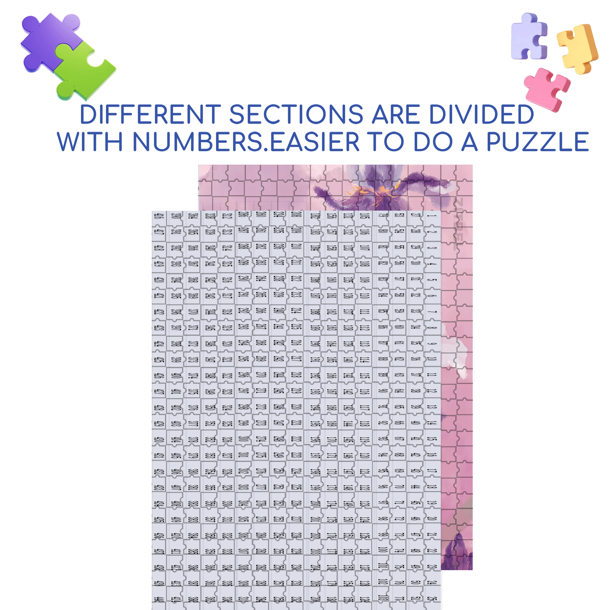 Romantic Purple Iris 500pcs/1000pcs Jigsaw Puzzle, Scratch-Resistant, Interactive Family Game & Brain-Boosting DIY Decor, Perfect for Halloween, Christmas & New Year Gifts, Family Puzzle Game