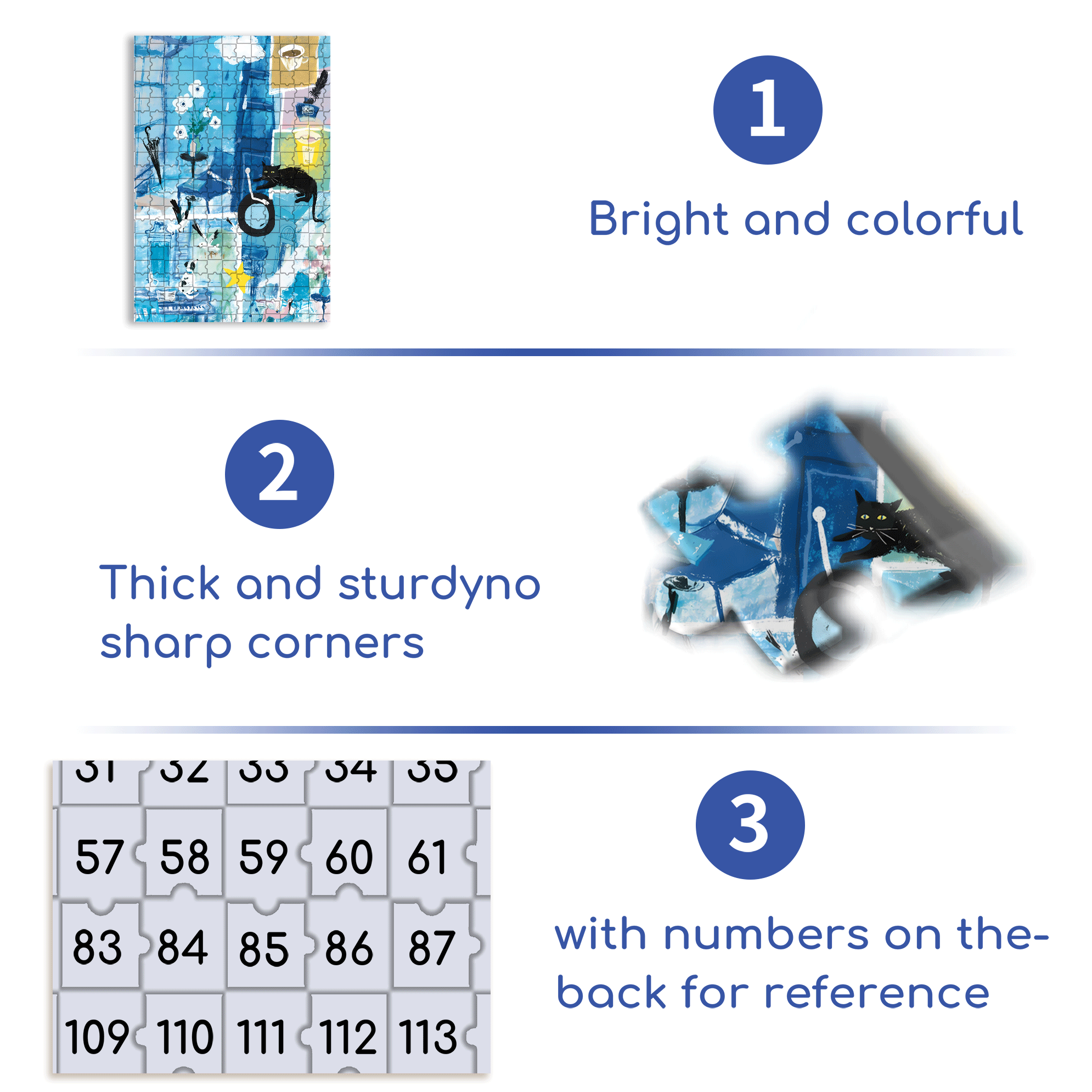 Saipan's Blue 500pcs/1000pcs Jigsaw Puzzle, Scratch-Resistant, Interactive Family Game & Brain-Boosting DIY Decor, Perfect for Halloween, Christmas & New Year Gifts, Family Puzzle Game