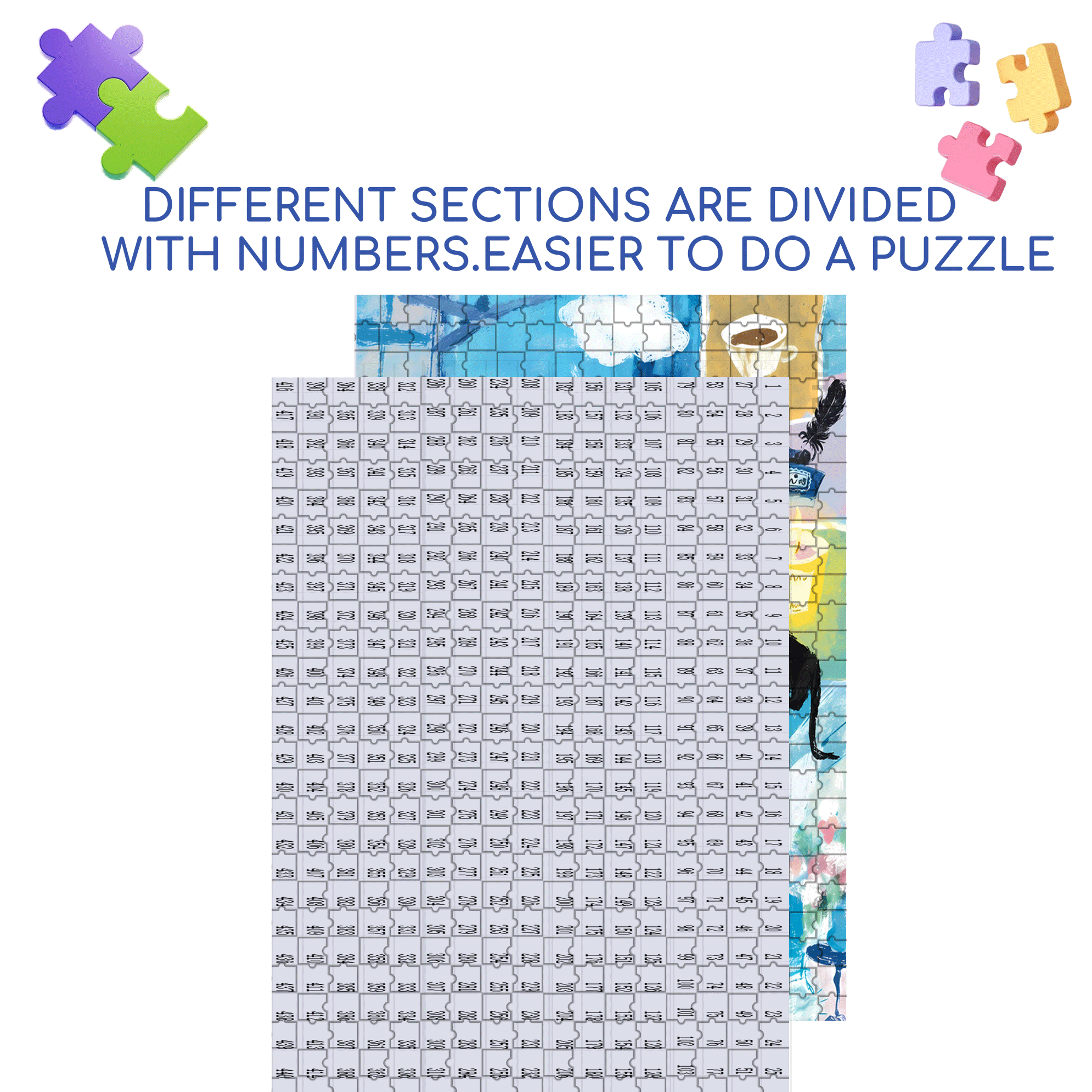 Saipan's Blue 500pcs/1000pcs Jigsaw Puzzle, Scratch-Resistant, Interactive Family Game & Brain-Boosting DIY Decor, Perfect for Halloween, Christmas & New Year Gifts, Family Puzzle Game