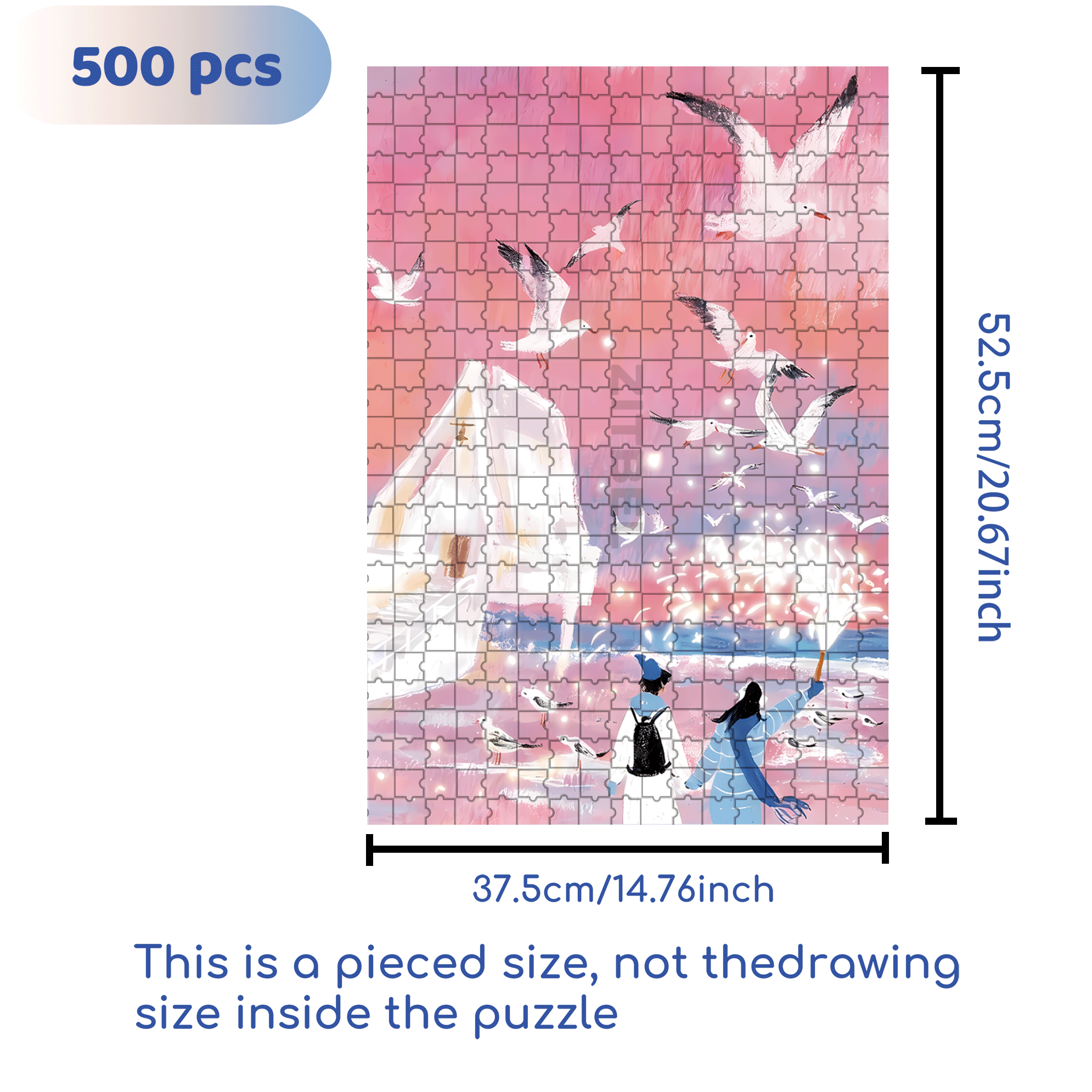 Seaside Fireworks Festival 500pcs/1000pcs Jigsaw Puzzle, Scratch-Resistant, Interactive Family Game & Brain-Boosting DIY Decor, Perfect for Halloween, Christmas & New Year Gifts, Family Puzzle Game